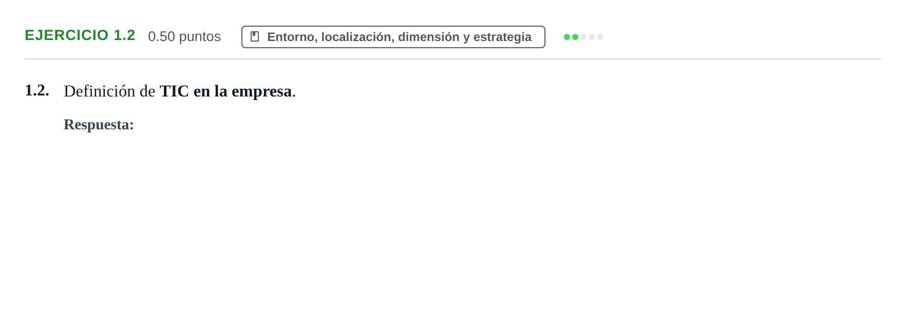 Enunciado: Ejercicio 1.2 · Empresa y Diseño de Modelos de Negocio PAU Castilla-La Mancha Ordinaria 2023