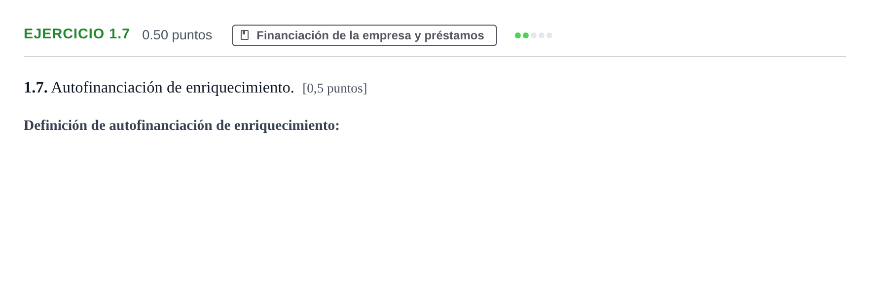 Enunciado: Ejercicio 1.7 · Empresa y Diseño de Modelos de Negocio PAU Castilla-La Mancha Ordinaria 2023