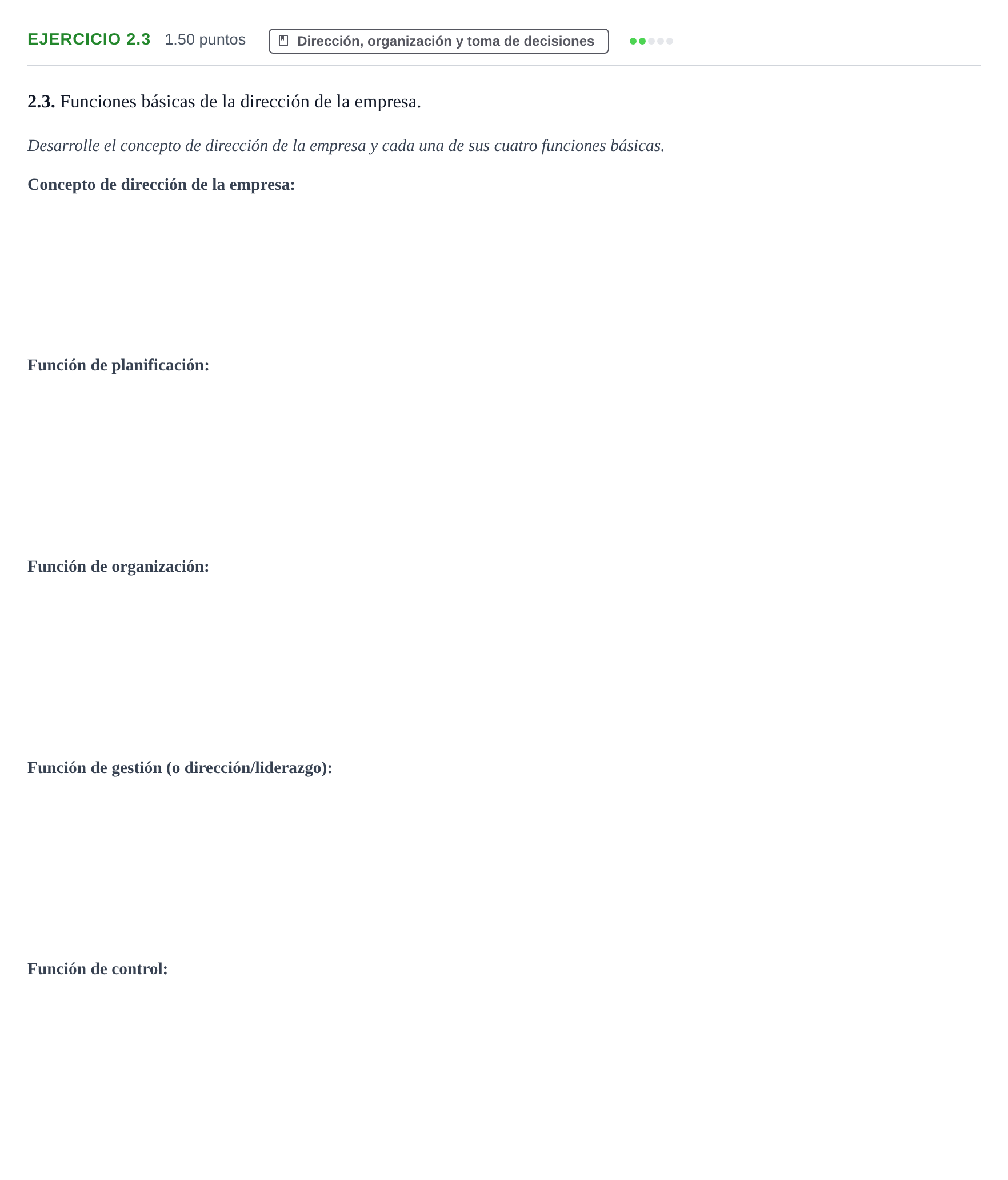 Enunciado: Ejercicio 2.3 · Empresa y Diseño de Modelos de Negocio PAU Castilla-La Mancha Ordinaria 2023