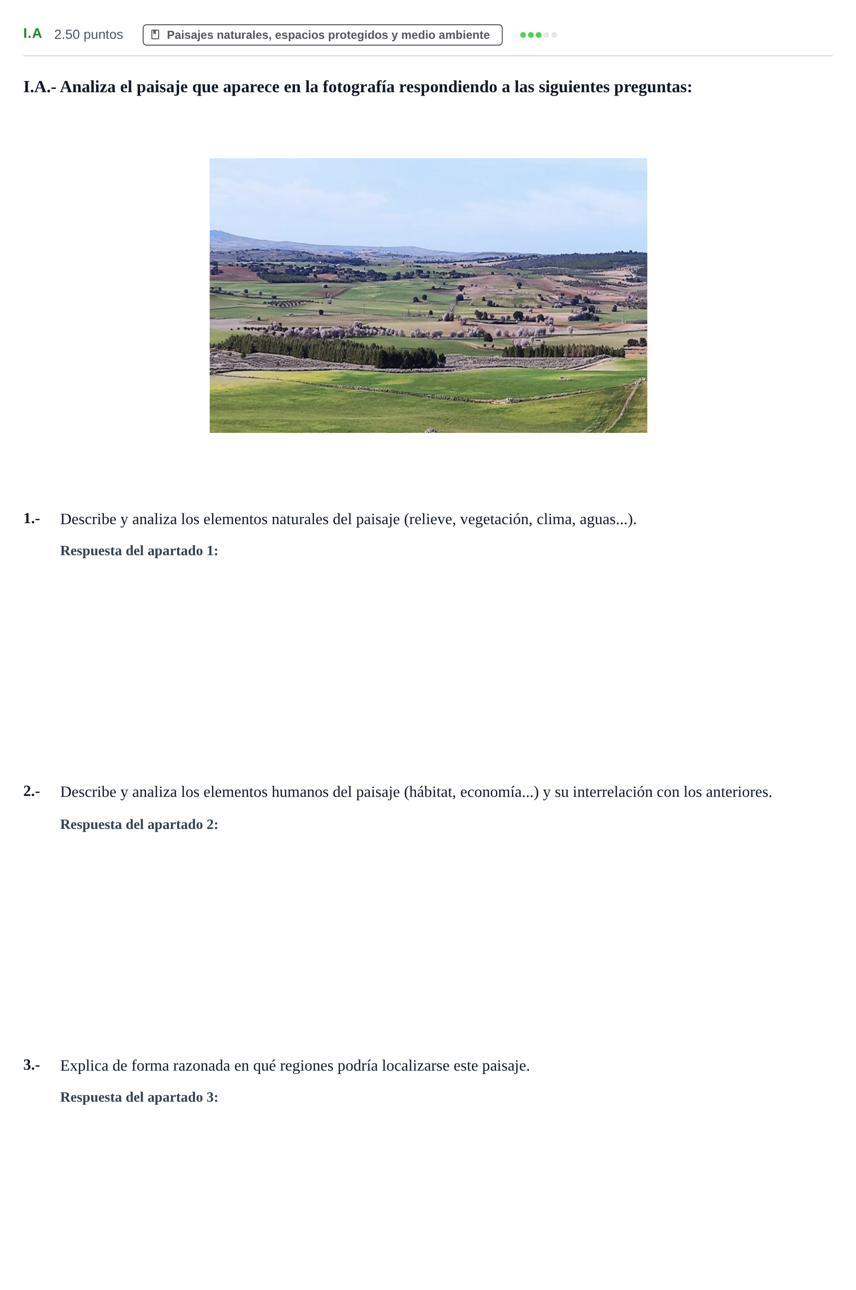 Enunciado: Ejercicio I.A · Geografía PAU Castilla-La Mancha Extraordinaria 2023