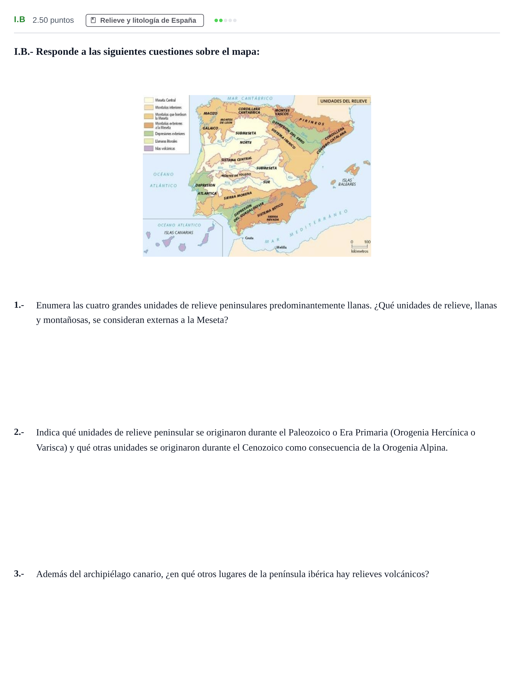 Enunciado: Ejercicio I.B · Geografía PAU Castilla-La Mancha Ordinaria 2023