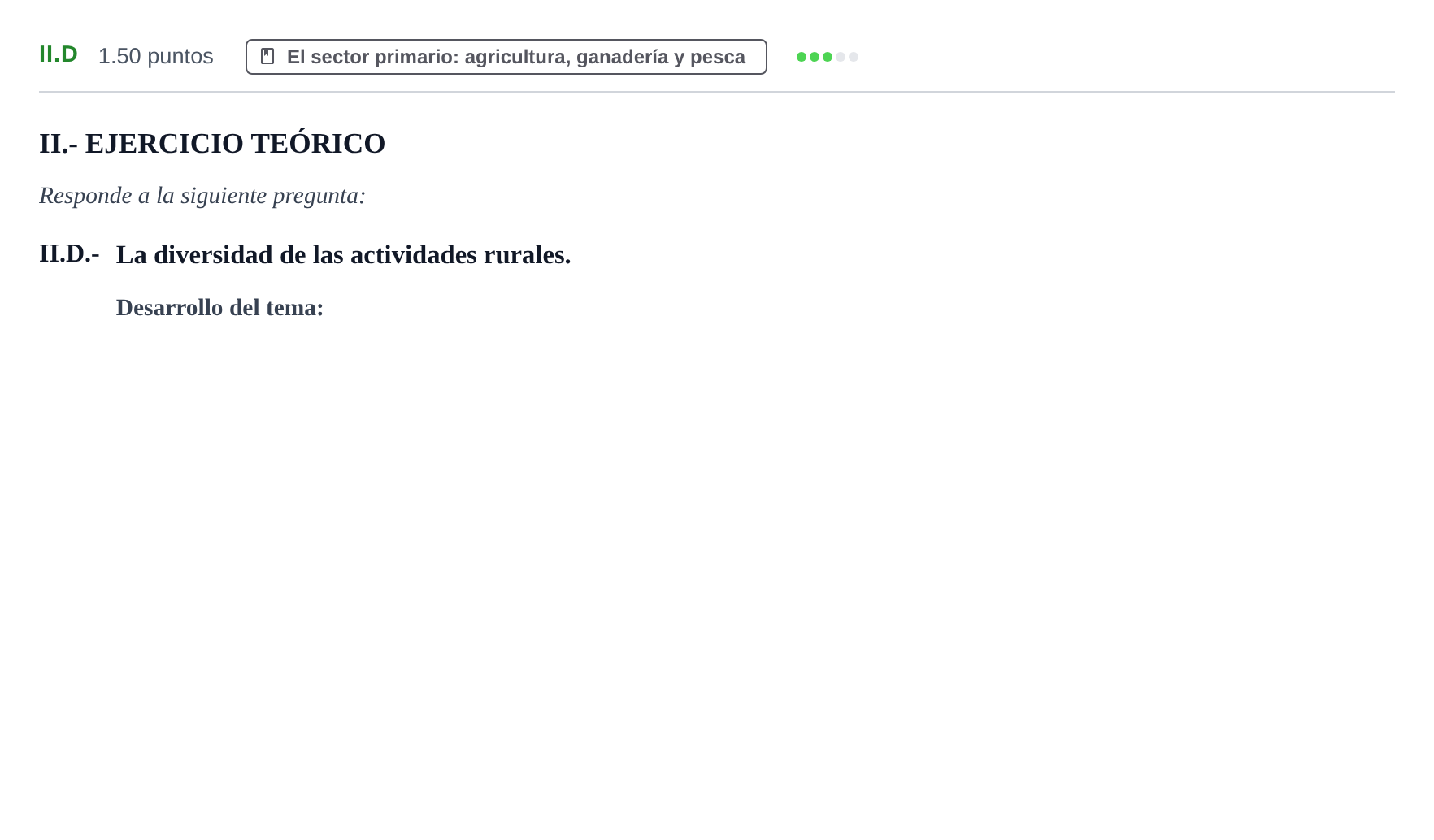 Enunciado: Ejercicio II.D · Geografía PAU Castilla-La Mancha Ordinaria 2023