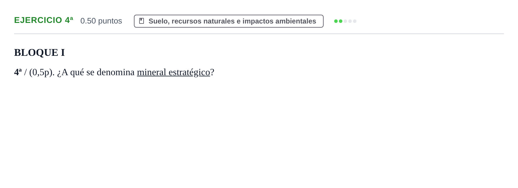 Enunciado: Ejercicio 4ª · Geología y Ciencias Ambientales PAU Castilla-La Mancha Extraordinaria 2023