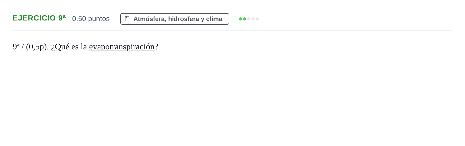 Enunciado: Ejercicio 9ª · Geología y Ciencias Ambientales PAU Castilla-La Mancha Extraordinaria 2023