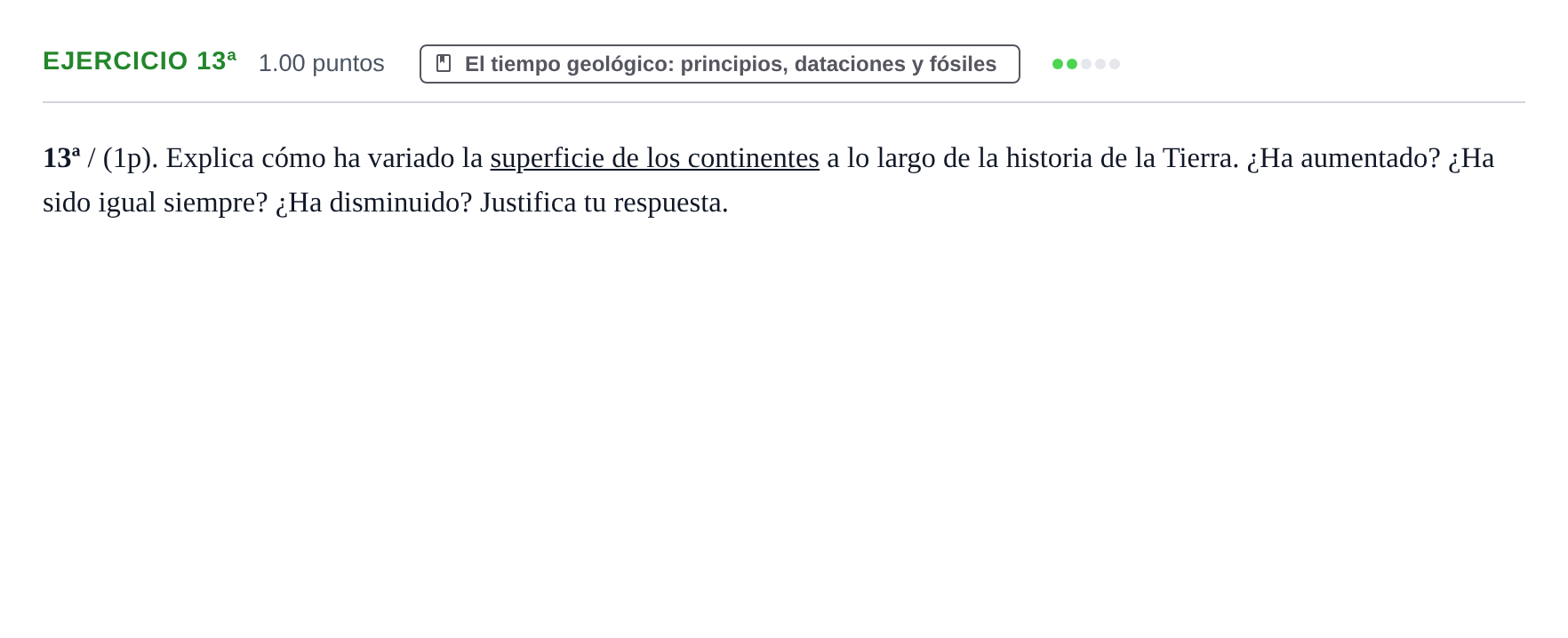 Enunciado: Ejercicio 13ª · Geología y Ciencias Ambientales PAU Castilla-La Mancha Extraordinaria 2023