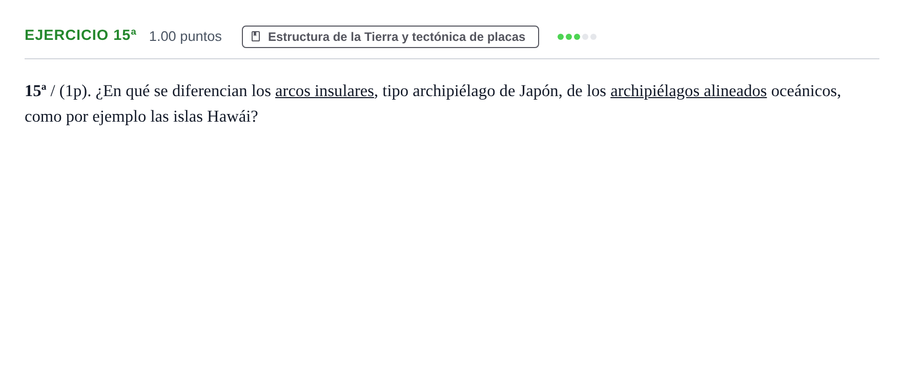 Enunciado: Ejercicio 15ª · Geología y Ciencias Ambientales PAU Castilla-La Mancha Extraordinaria 2023