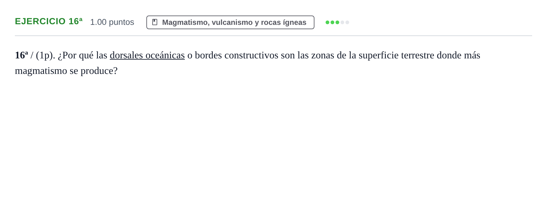Enunciado: Ejercicio 16ª · Geología y Ciencias Ambientales PAU Castilla-La Mancha Extraordinaria 2023