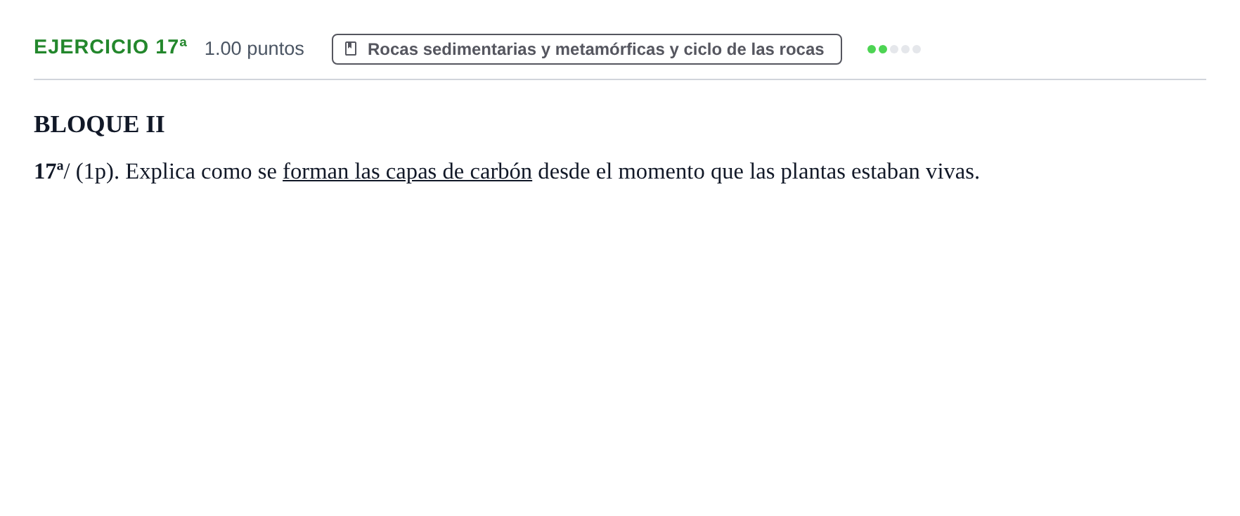 Enunciado: Ejercicio 17ª · Geología y Ciencias Ambientales PAU Castilla-La Mancha Extraordinaria 2023
