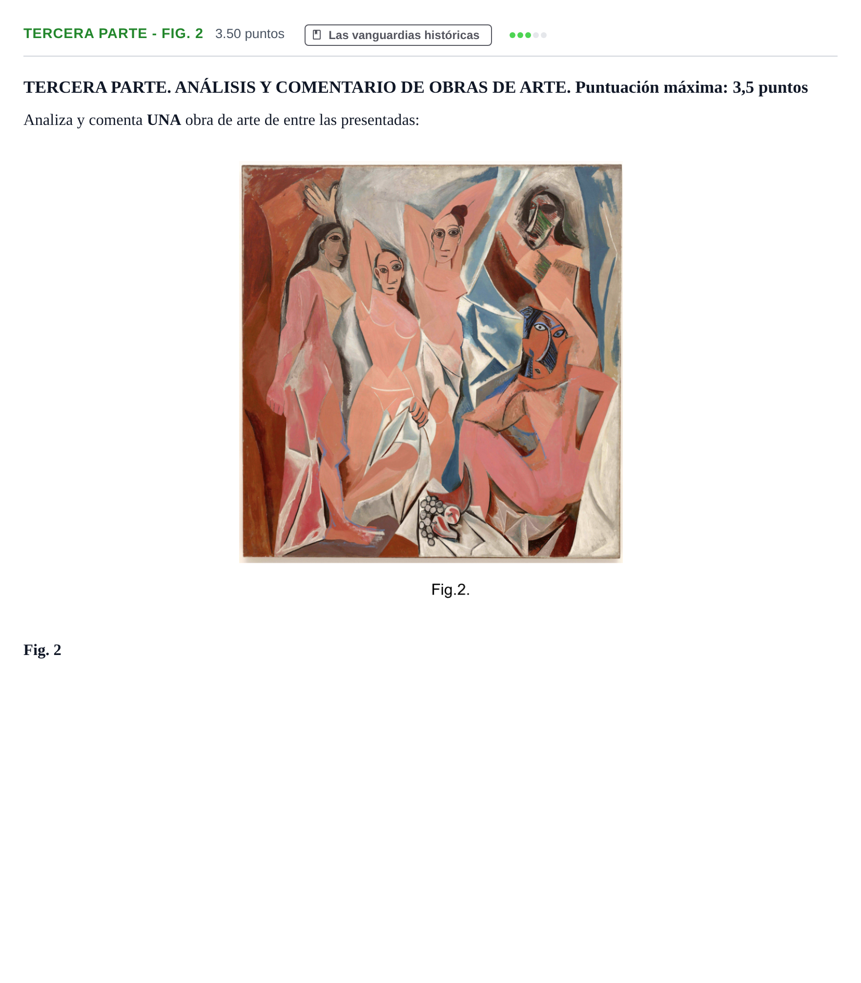 Enunciado: Ejercicio Tercera Parte - Fig. 2 · Fundamentos Artísticos PAU Castilla-La Mancha Extraordinaria (Fundamentos del Arte II) 2023