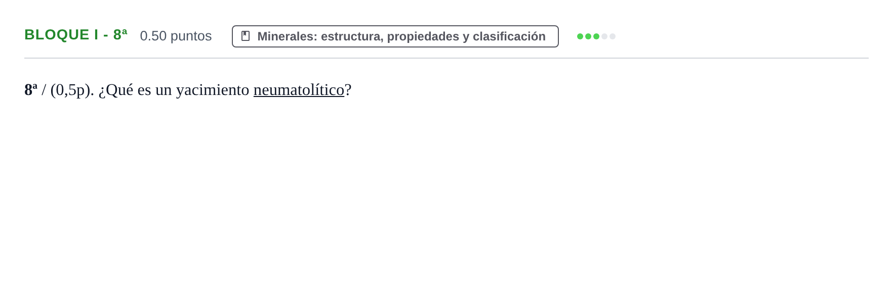 Enunciado: Bloque I - 8ª · Geología y Ciencias Ambientales PAU Castilla-La Mancha Ordinaria 2023