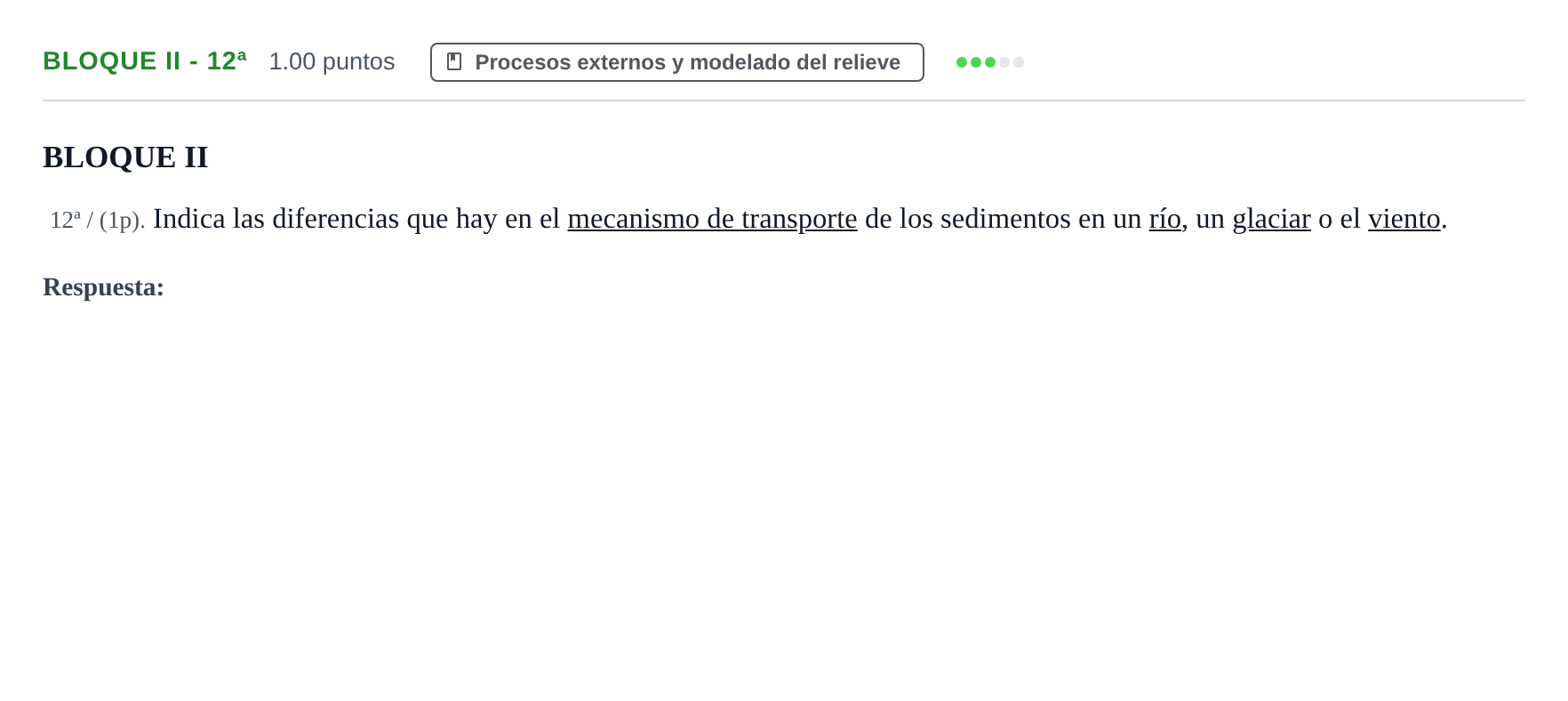 Enunciado: Bloque II - 12ª · Geología y Ciencias Ambientales PAU Castilla-La Mancha Ordinaria 2023