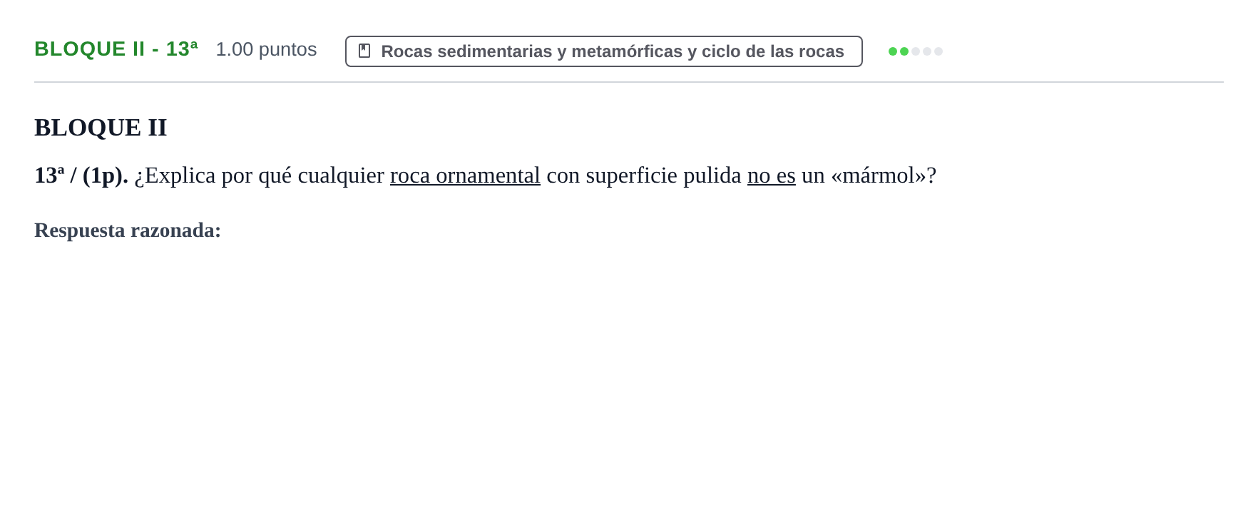 Enunciado: Bloque II - 13ª · Geología y Ciencias Ambientales PAU Castilla-La Mancha Ordinaria 2023