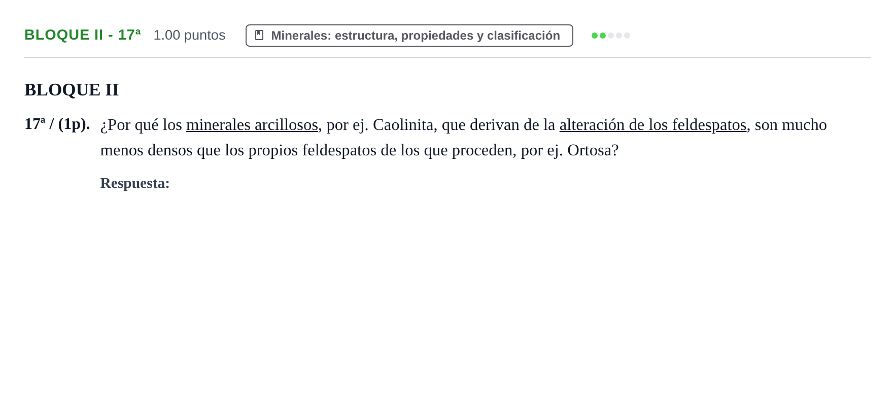 Enunciado: Bloque II - 17ª · Geología y Ciencias Ambientales PAU Castilla-La Mancha Ordinaria 2023