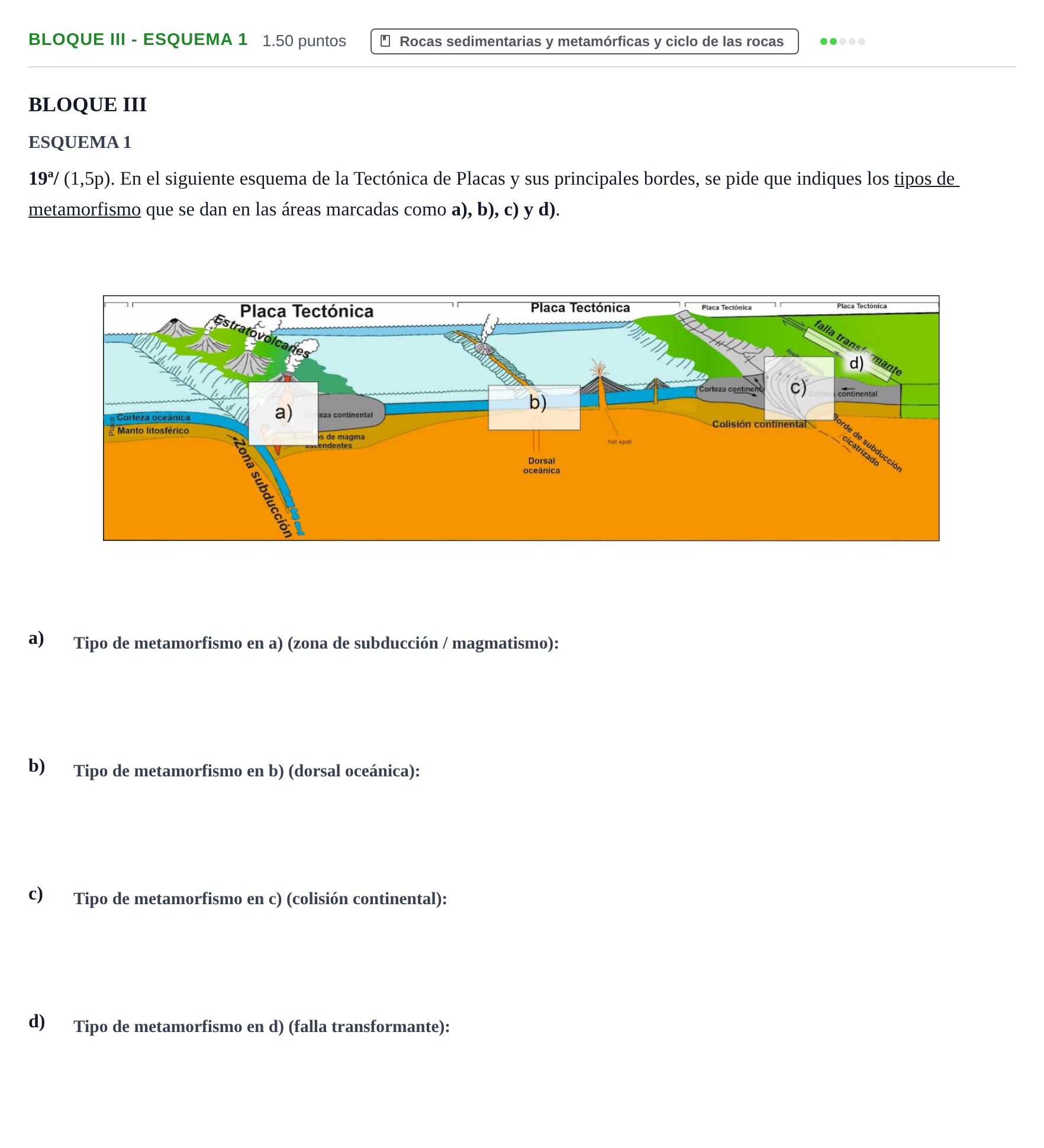 Enunciado: Bloque III - Esquema 1 · Geología y Ciencias Ambientales PAU Castilla-La Mancha Ordinaria 2023
