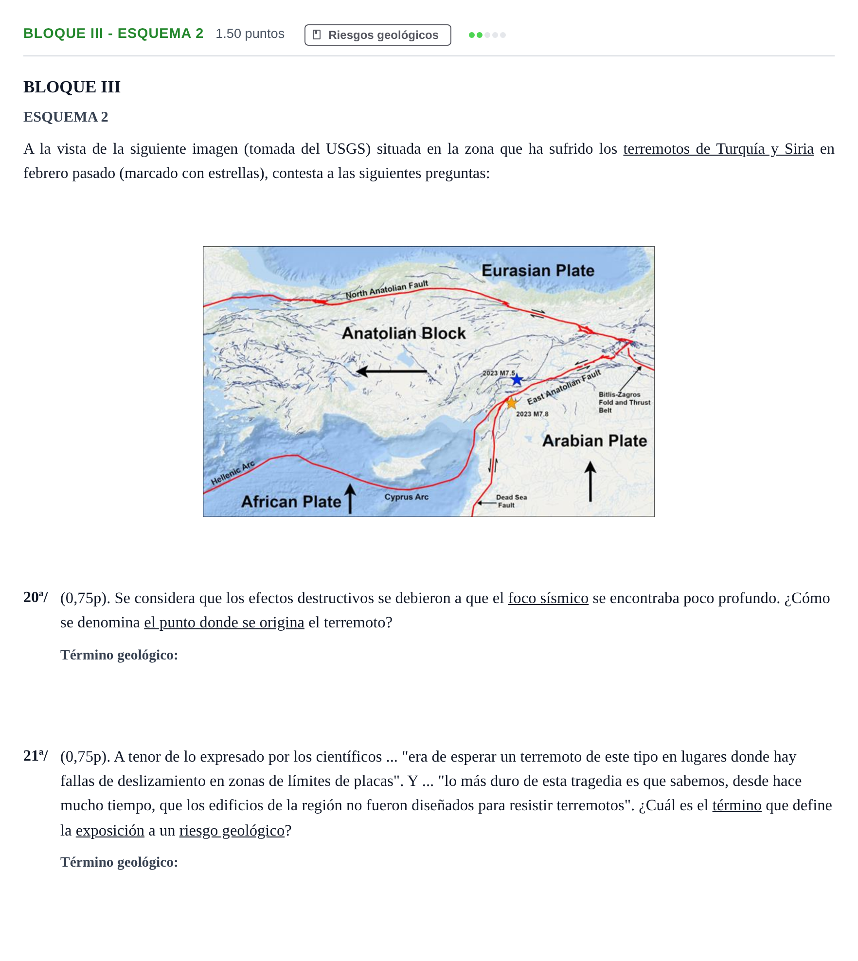 Enunciado: Bloque III - Esquema 2 · Geología y Ciencias Ambientales PAU Castilla-La Mancha Ordinaria 2023