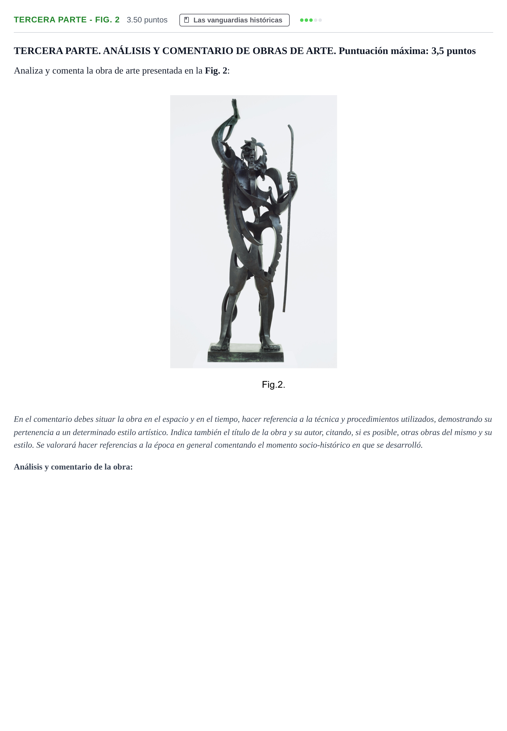 Enunciado: Ejercicio Tercera parte - Fig. 2 · Fundamentos Artísticos PAU Castilla-La Mancha Ordinaria (Fundamentos del Arte II) 2023