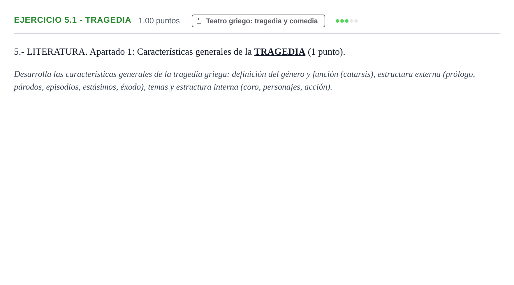 Enunciado: Ejercicio 5.1 - Tragedia · Griego II PAU Castilla-La Mancha Ordinaria 2023