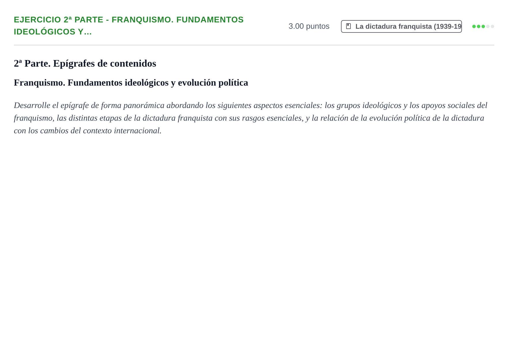 Enunciado: Ejercicio 2ª Parte - Franquismo. Fundamentos ideológicos y… · Historia de España PAU Castilla-La Mancha Extraordinaria 2023