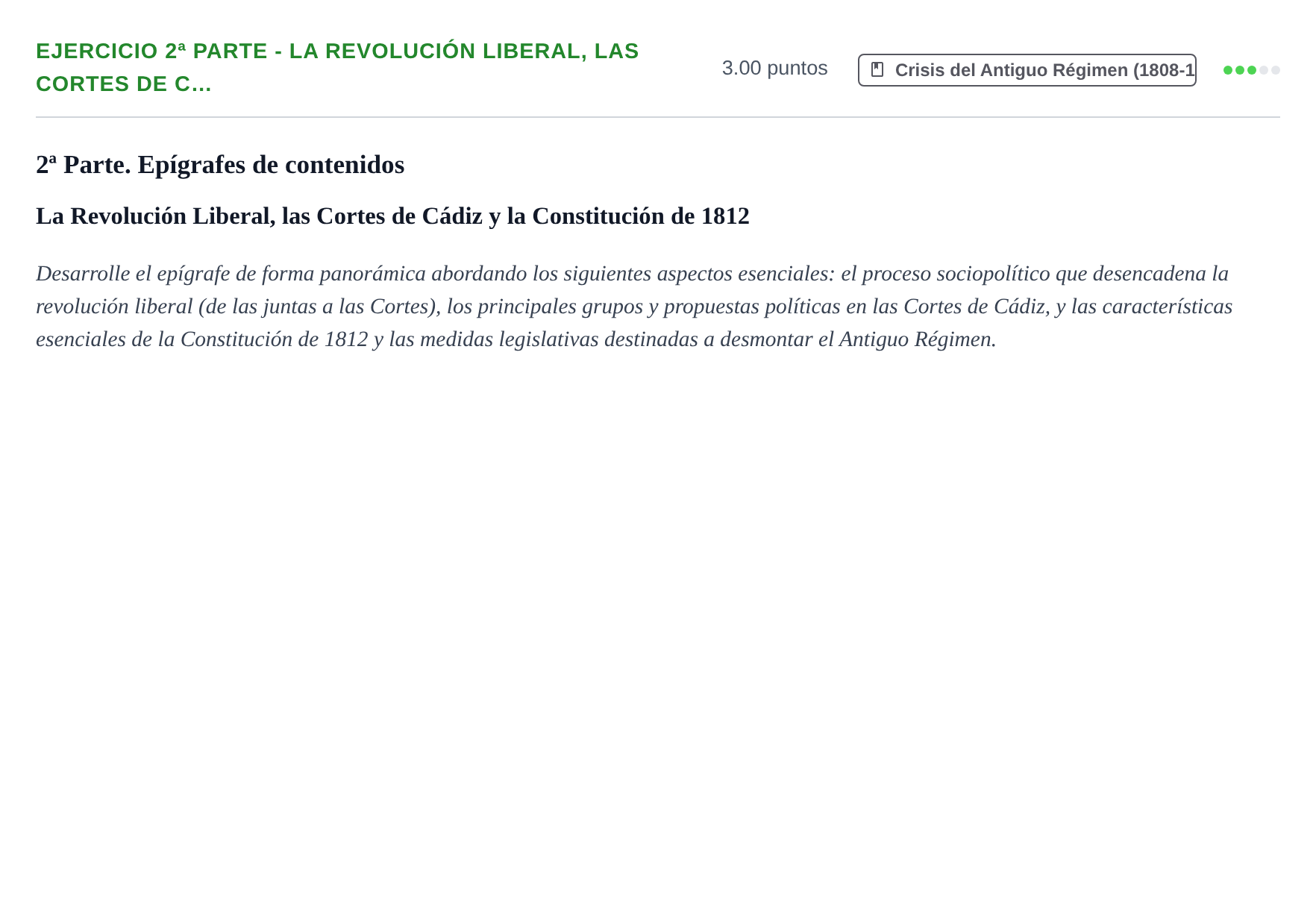 Enunciado: Ejercicio 2ª Parte - La Revolución Liberal, las Cortes de C… · Historia de España PAU Castilla-La Mancha Extraordinaria 2023