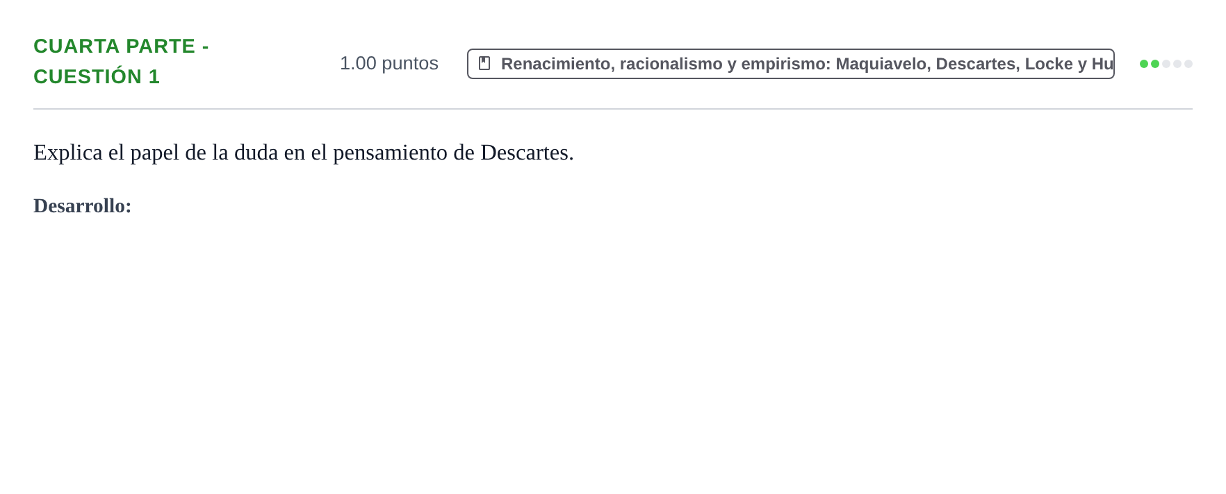 Enunciado: Ejercicio Cuarta parte - Cuestión 1 · Historia de la Filosofía PAU Castilla-La Mancha Ordinaria 2023