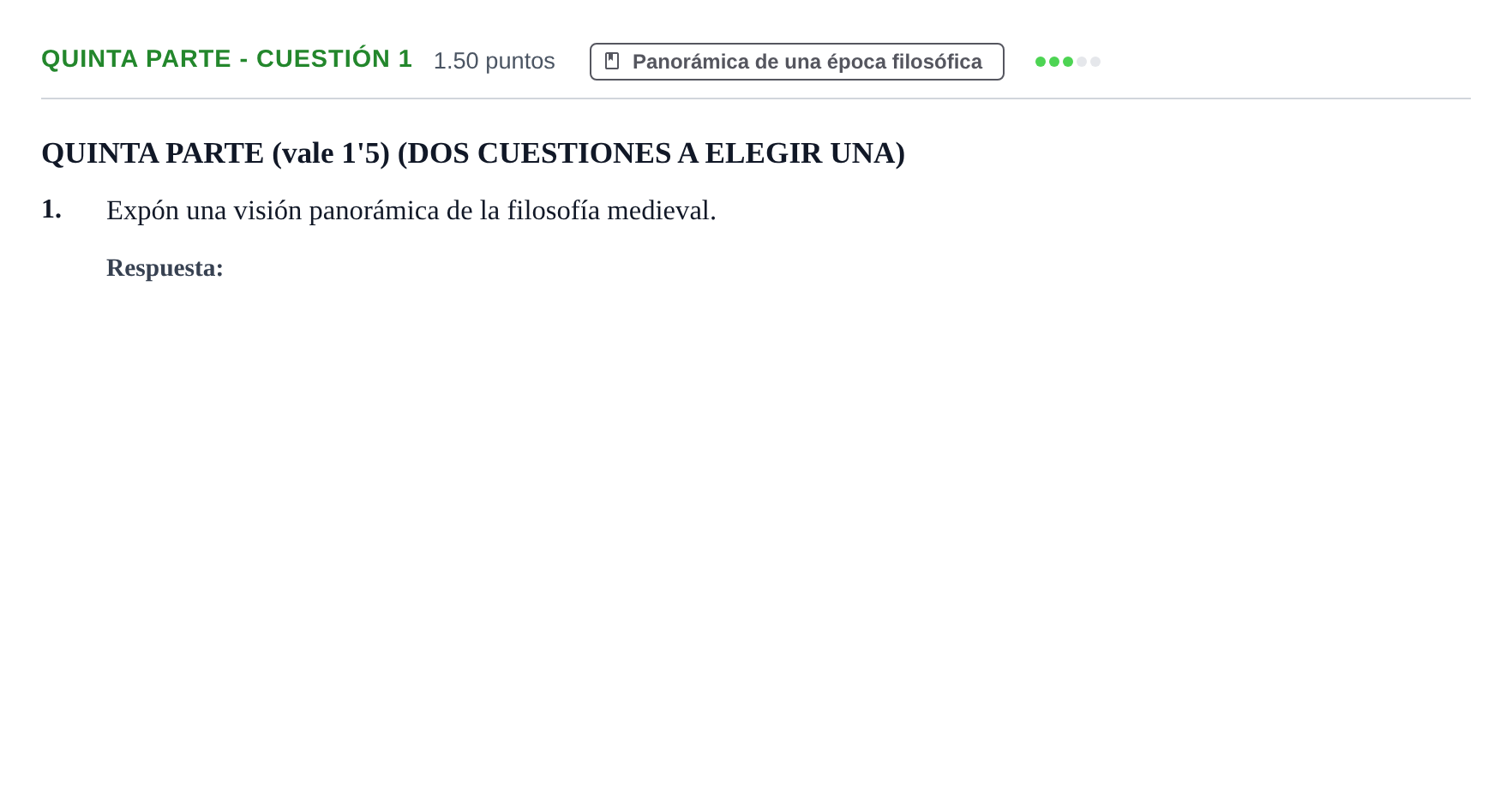 Enunciado: Ejercicio Quinta parte - Cuestión 1 · Historia de la Filosofía PAU Castilla-La Mancha Ordinaria 2023