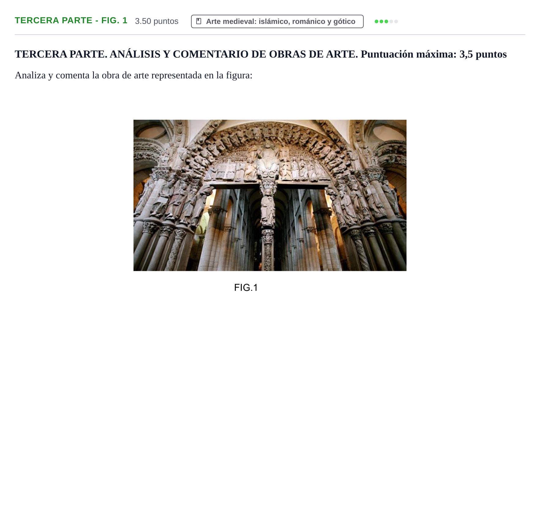 Enunciado: Ejercicio Tercera Parte - FIG. 1 · Historia del Arte PAU Castilla-La Mancha Extraordinaria 2023