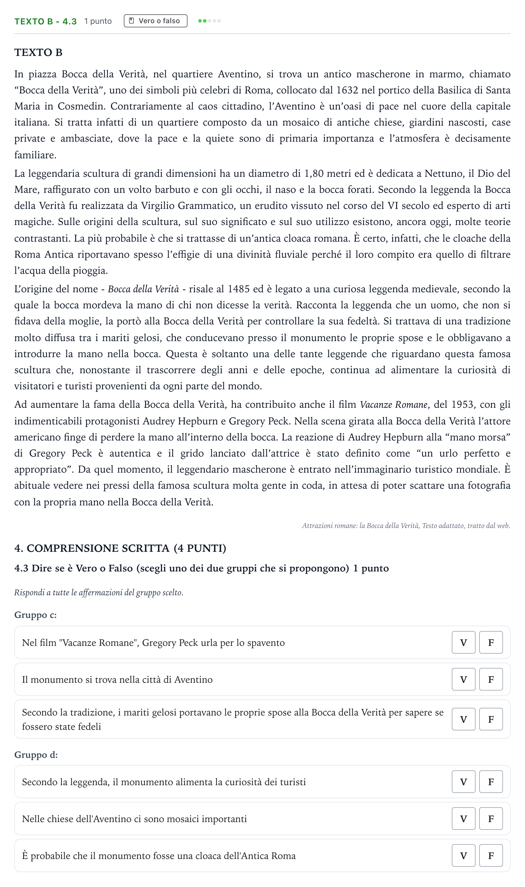 Enunciado: Ejercicio Texto B - 4.3 · Italiano PAU Castilla-La Mancha Extraordinaria 2023