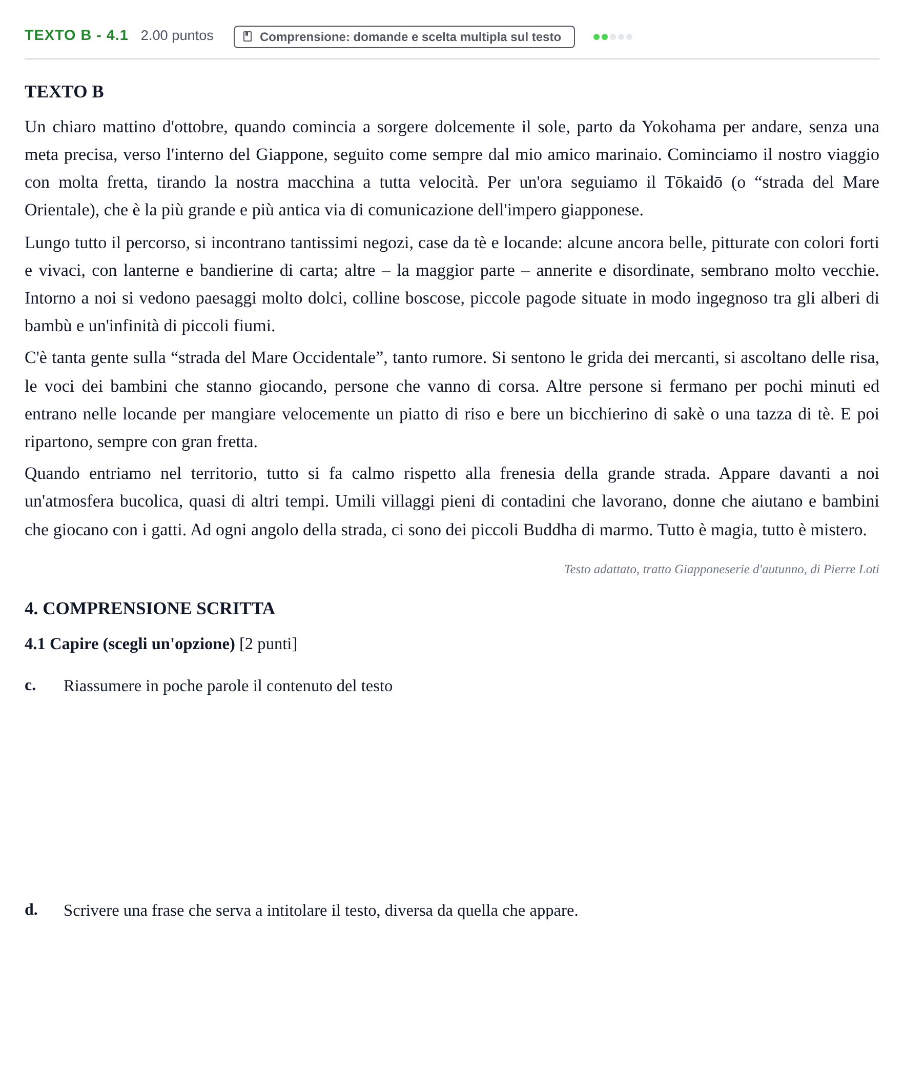Enunciado: Ejercicio Texto B - 4.1 · Italiano PAU Castilla-La Mancha Ordinaria 2023