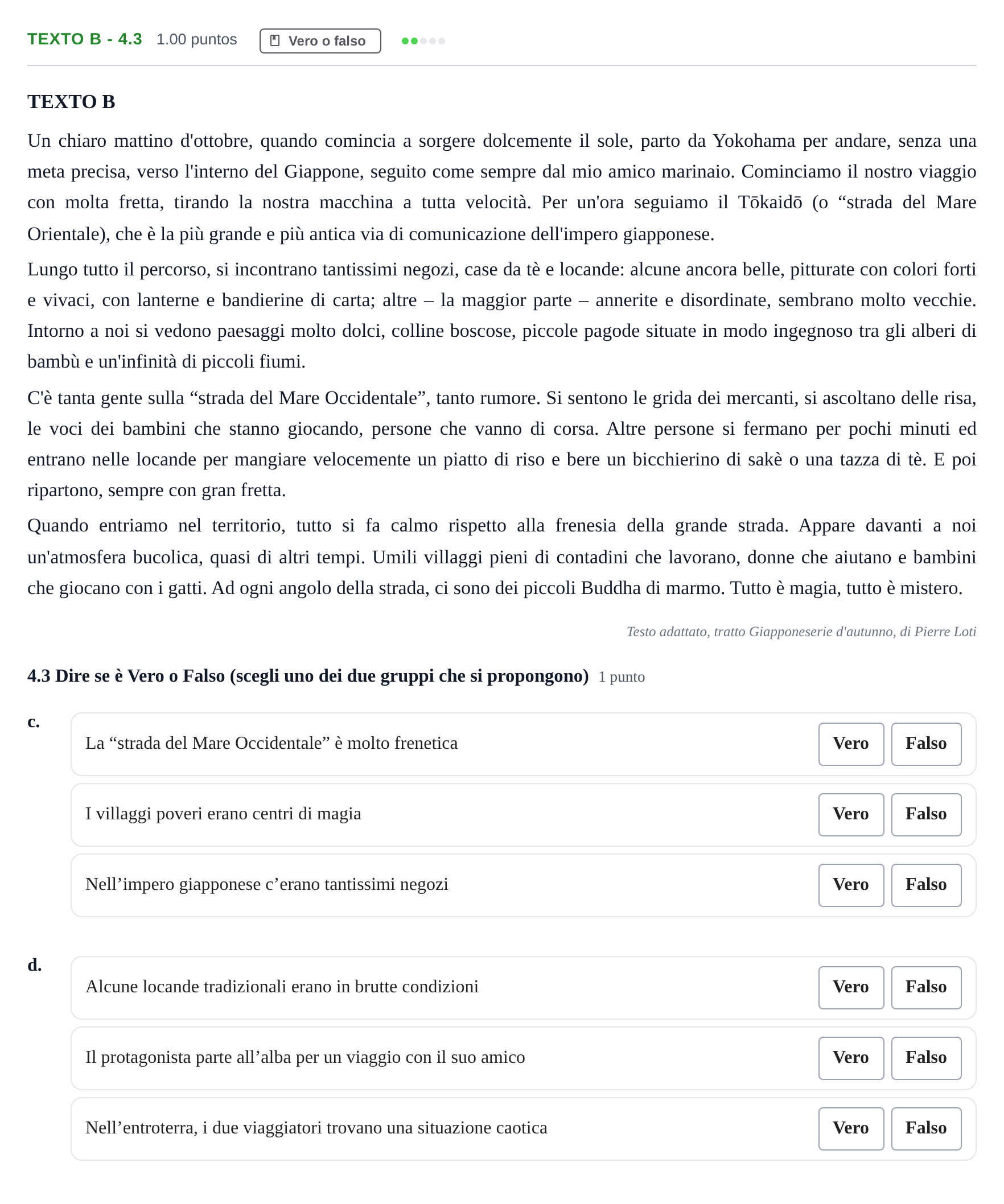 Enunciado: Ejercicio Texto B - 4.3 · Italiano PAU Castilla-La Mancha Ordinaria 2023