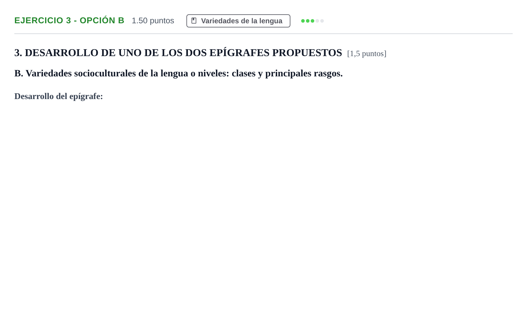Enunciado: Ejercicio 3 - Opción B · Lengua Castellana y Literatura II PAU Castilla-La Mancha Extraordinaria 2023