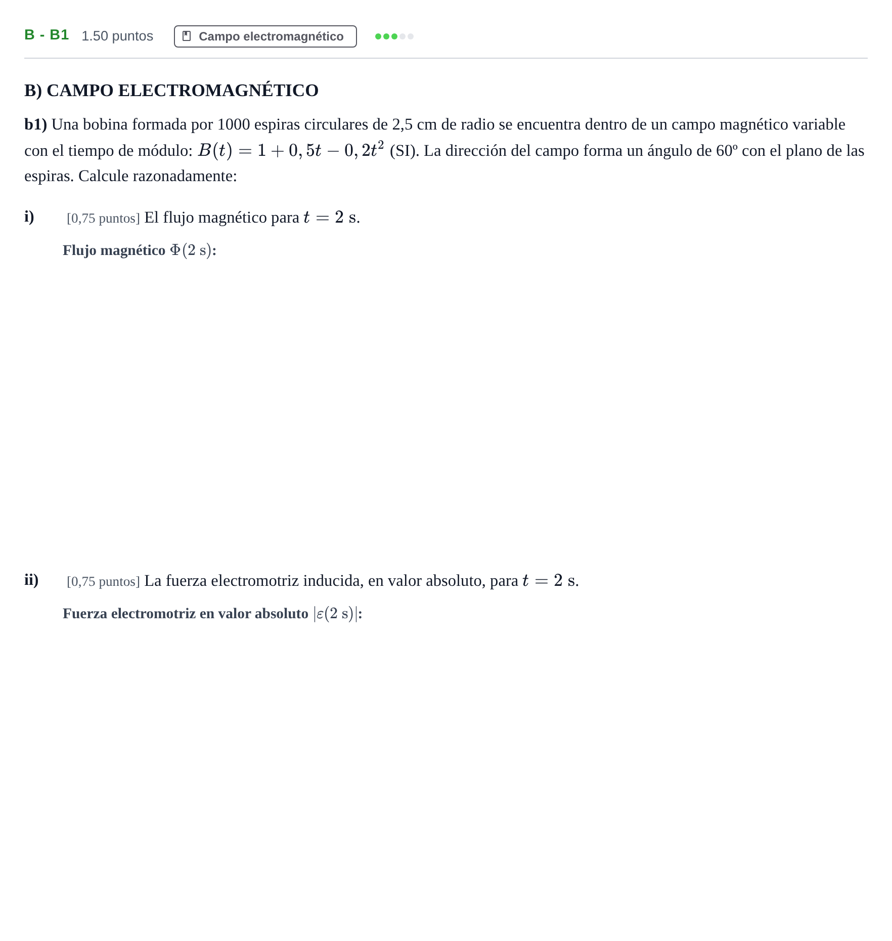 Enunciado: Ejercicio B - b1 · Física PAU Andalucía Extraordinaria Suplente 1 2025
