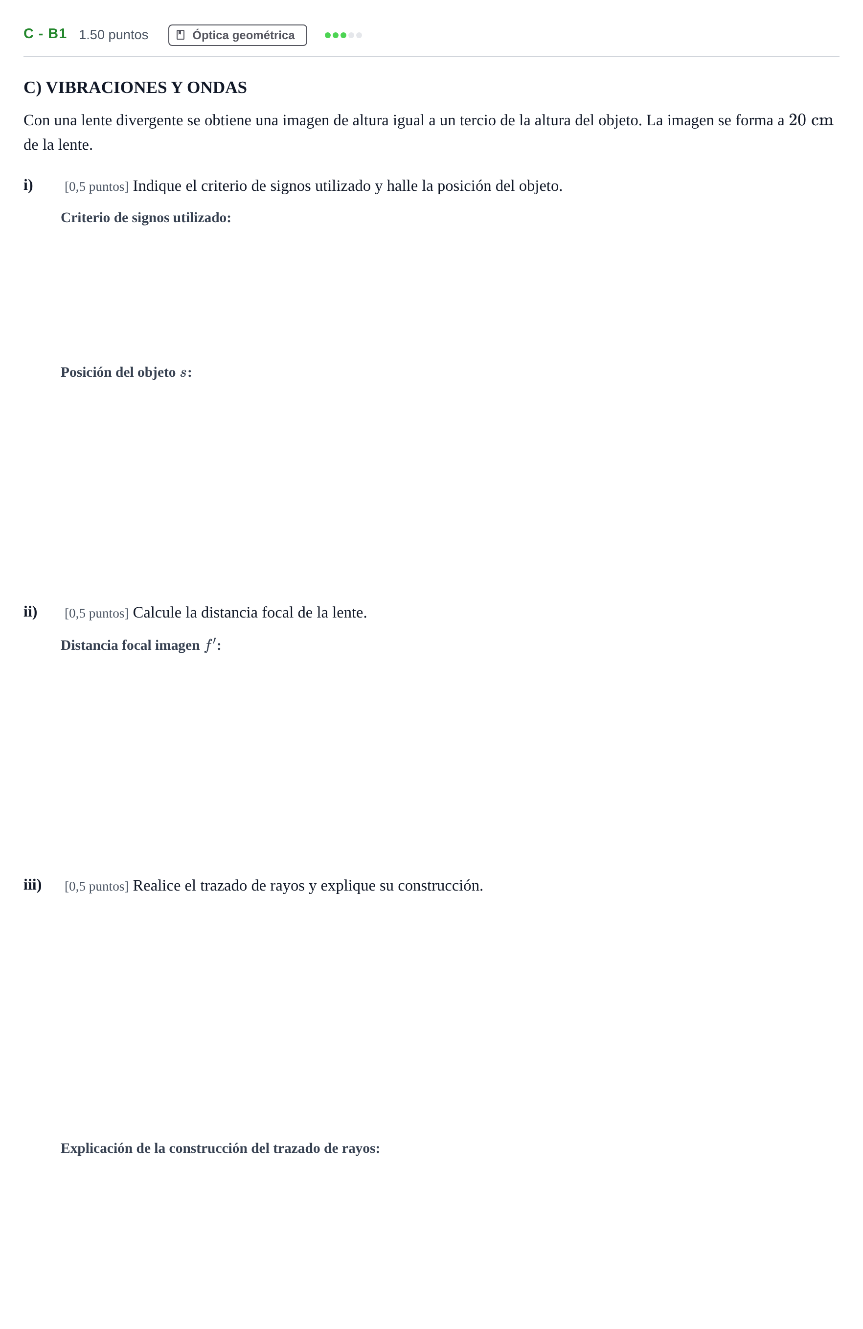 Enunciado: Ejercicio C - b1 · Física PAU Andalucía Extraordinaria Suplente 1 2025
