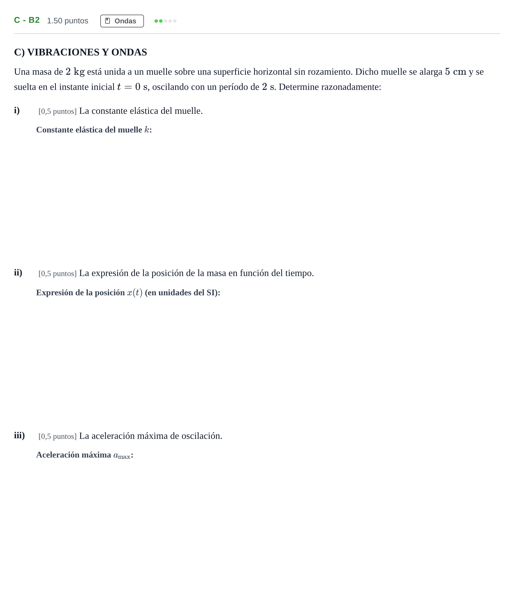 Enunciado: Ejercicio C - b2 · Física PAU Andalucía Extraordinaria Suplente 1 2025