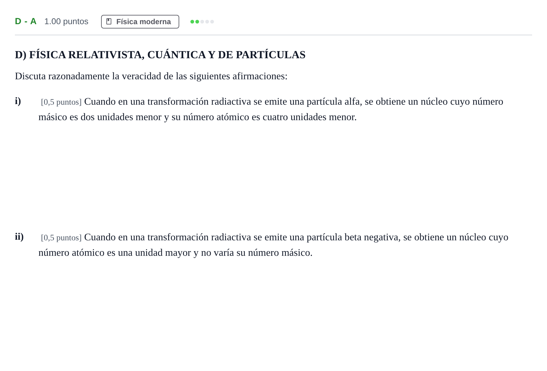 Enunciado: Ejercicio D - a · Física PAU Andalucía Extraordinaria Suplente 1 2025