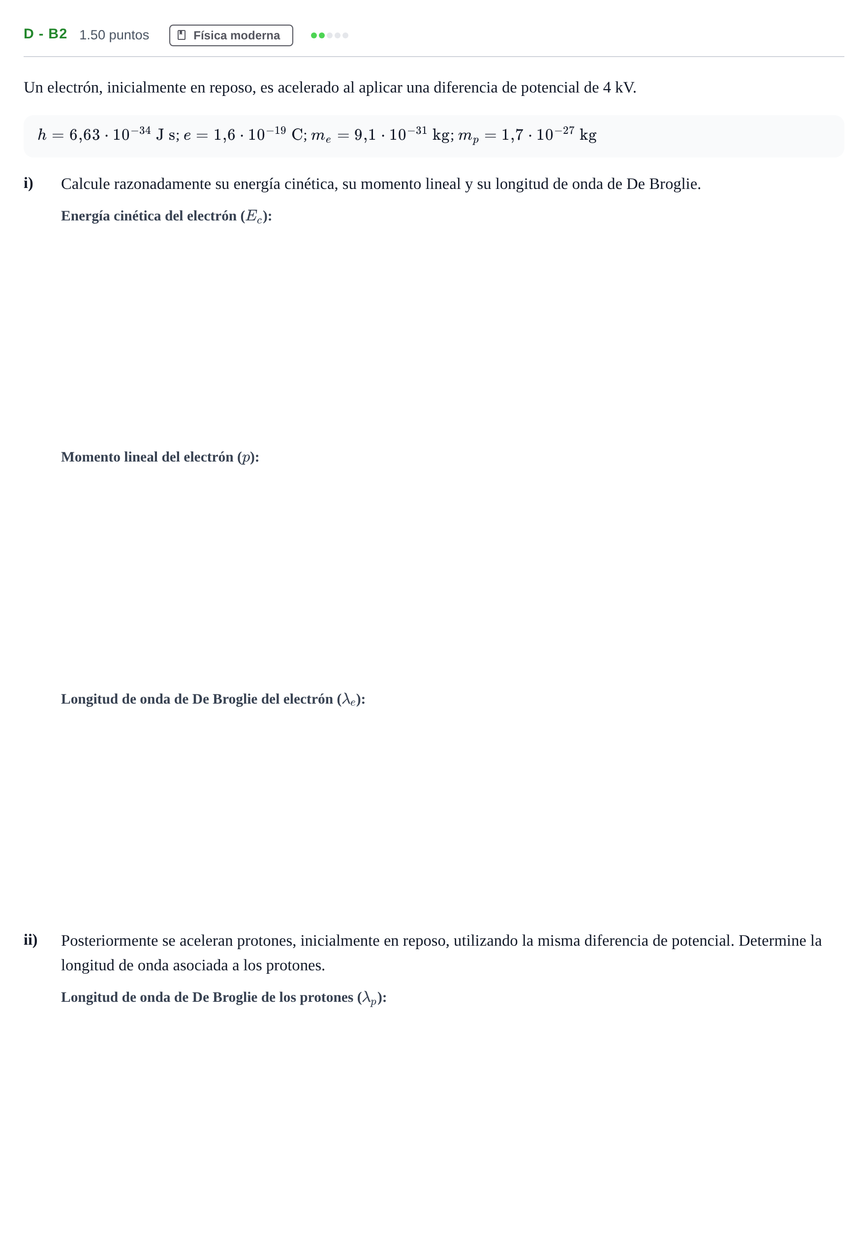 Enunciado: Ejercicio D - b2 · Física PAU Andalucía Extraordinaria Suplente 1 2025