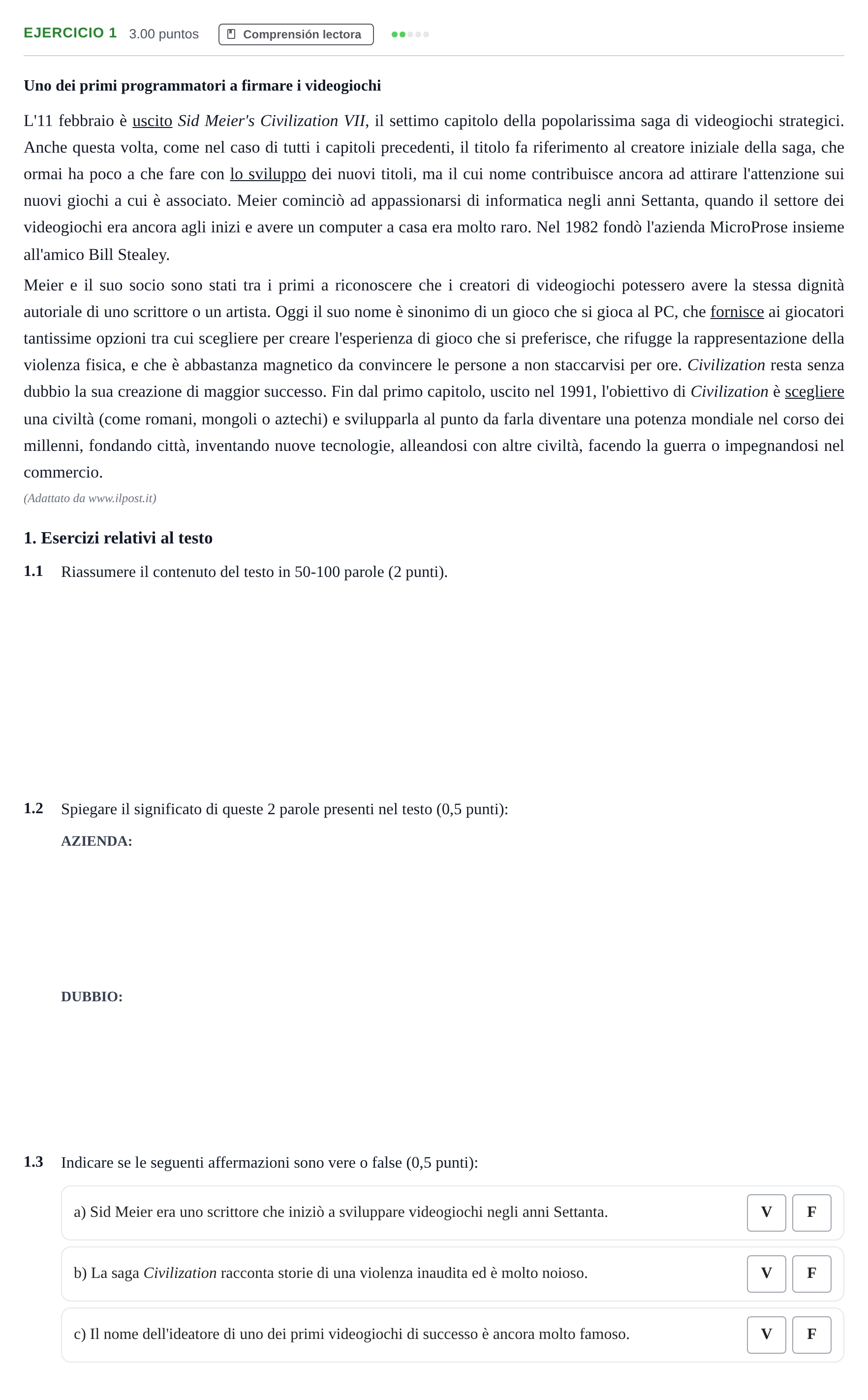 Enunciado: Problema 1 · Italiano PAU Andalucía Extraordinaria Suplente 1 2025