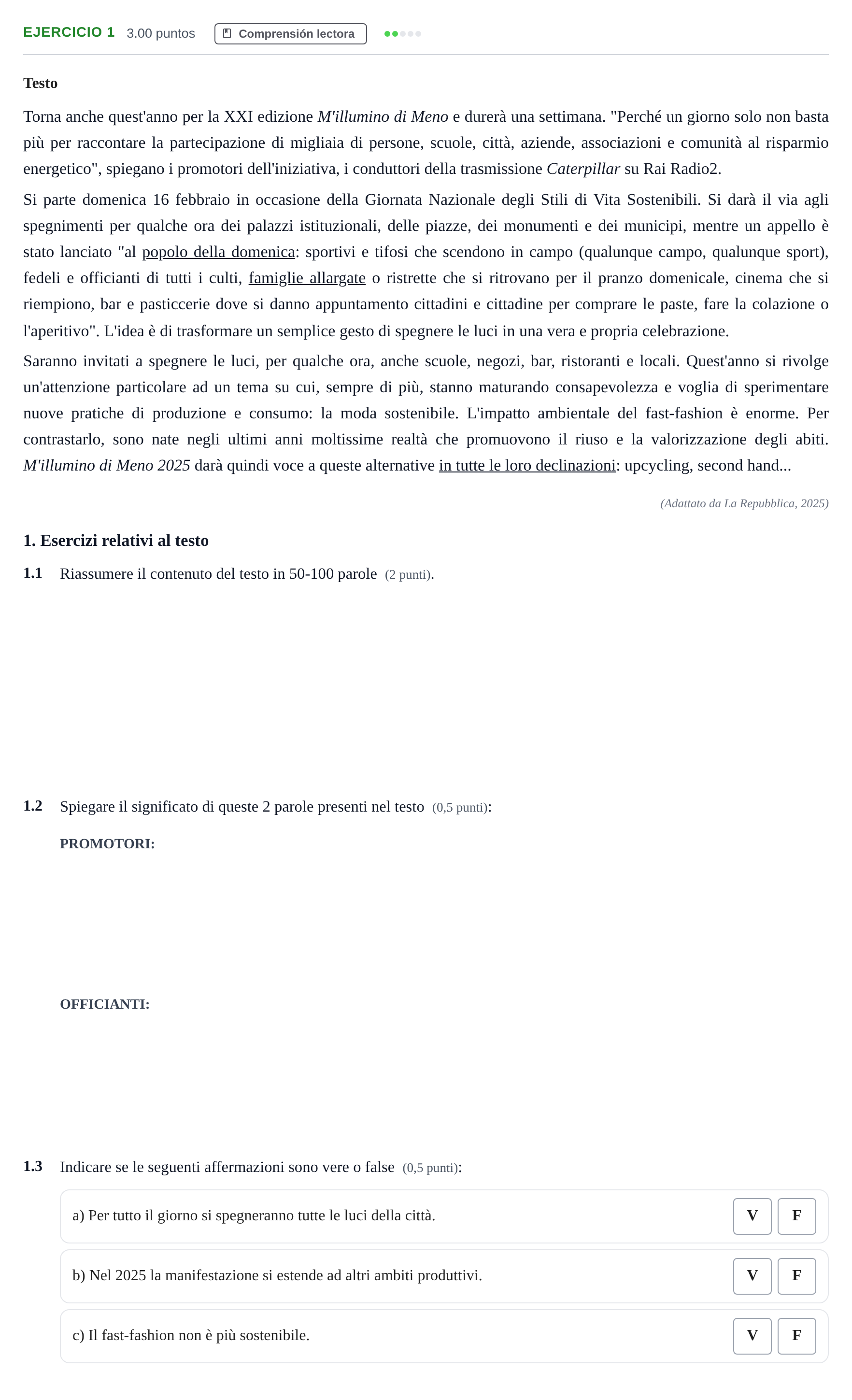 Enunciado: Problema 1 · Italiano PAU Andalucía Extraordinaria Suplente 2 2025