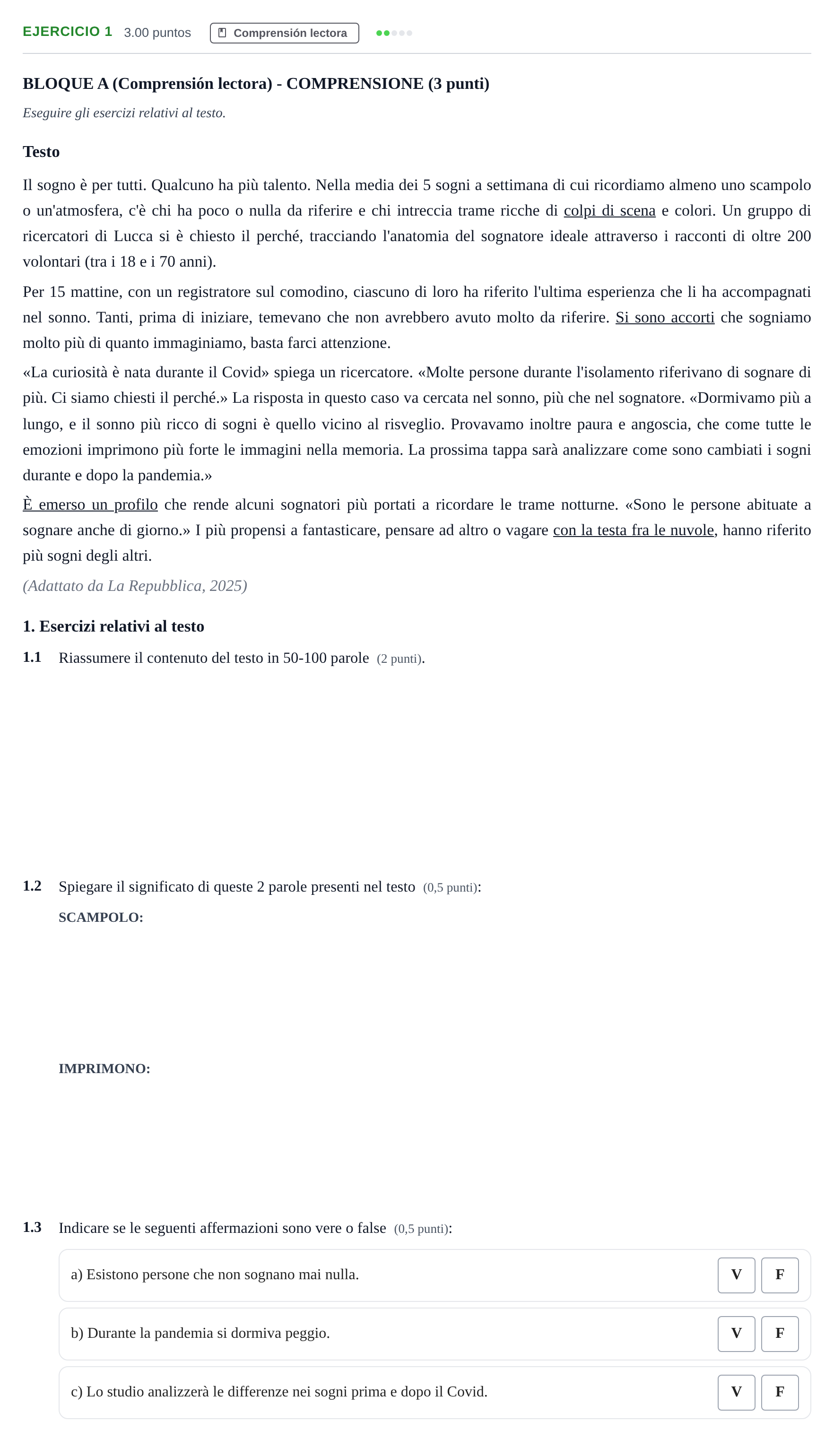 Enunciado: Problema 1 · Italiano PAU Andalucía Ordinaria Suplente 1 2025