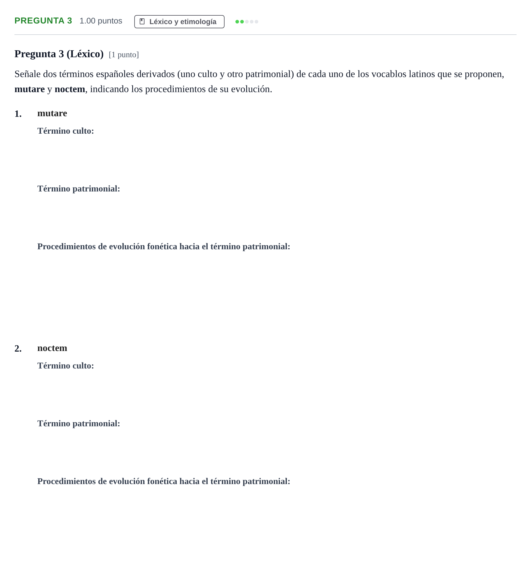 Enunciado: Pregunta 3 · Latín II PAU Andalucía Extraordinaria Suplente 2 2025