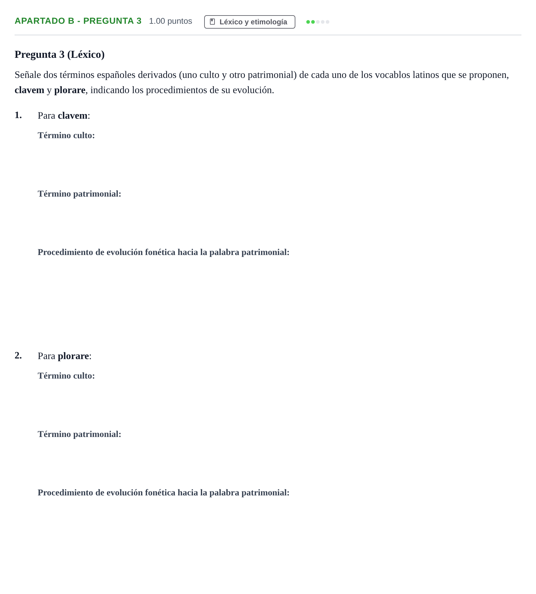 Enunciado: Apartado B - Pregunta 3 · Latín II PAU Andalucía Ordinaria Suplente 1 2025