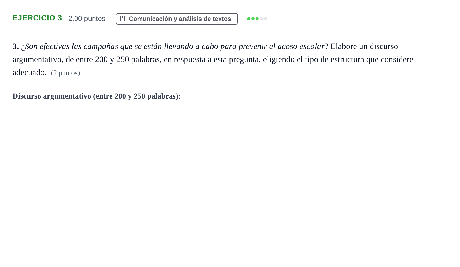 Enunciado: Problema 3 · Lengua Castellana y Literatura II PAU Andalucía Extraordinaria Suplente 2 2025