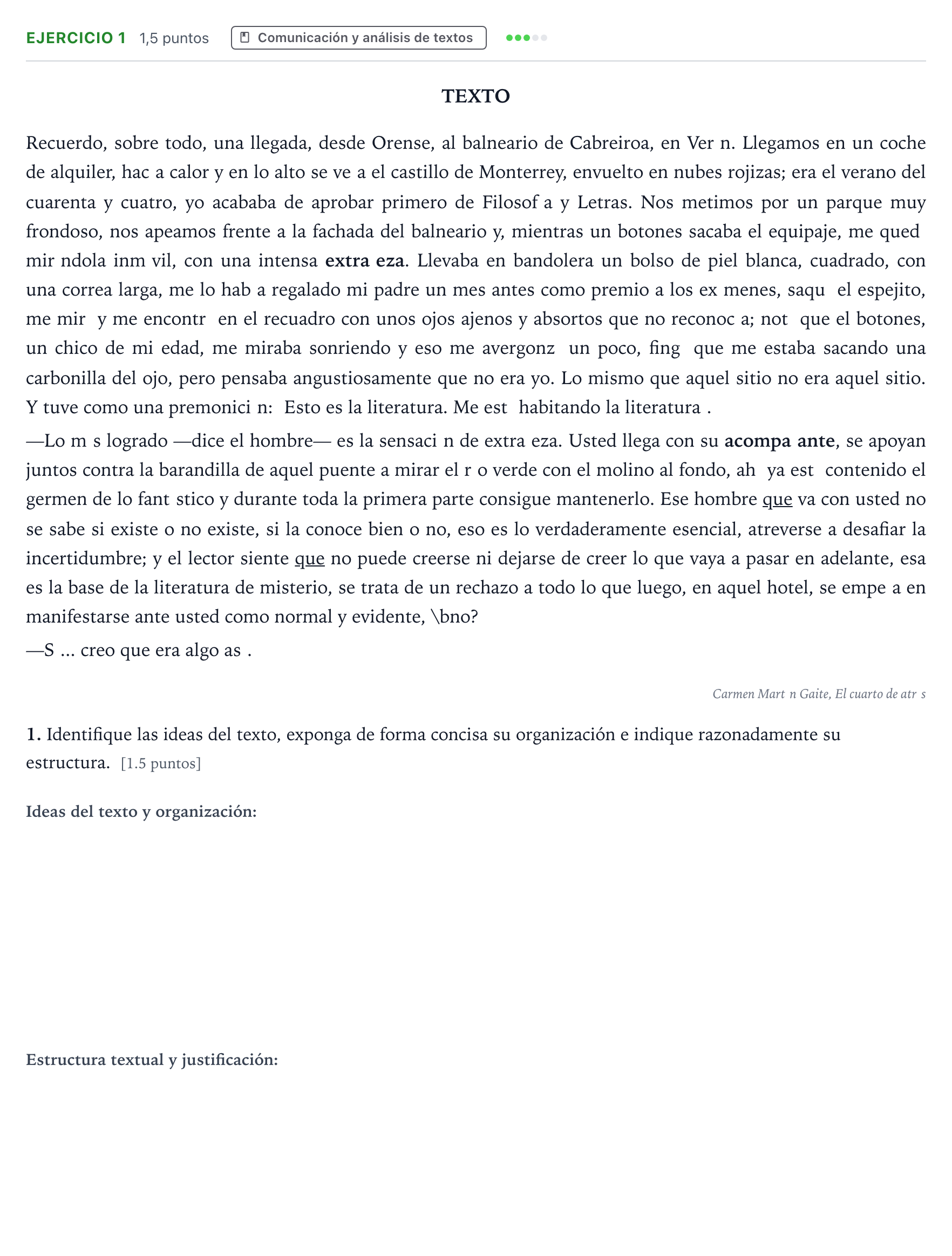 Enunciado: Problema 1 · Lengua Castellana y Literatura II PAU Andalucía Extraordinaria Titular 2025
