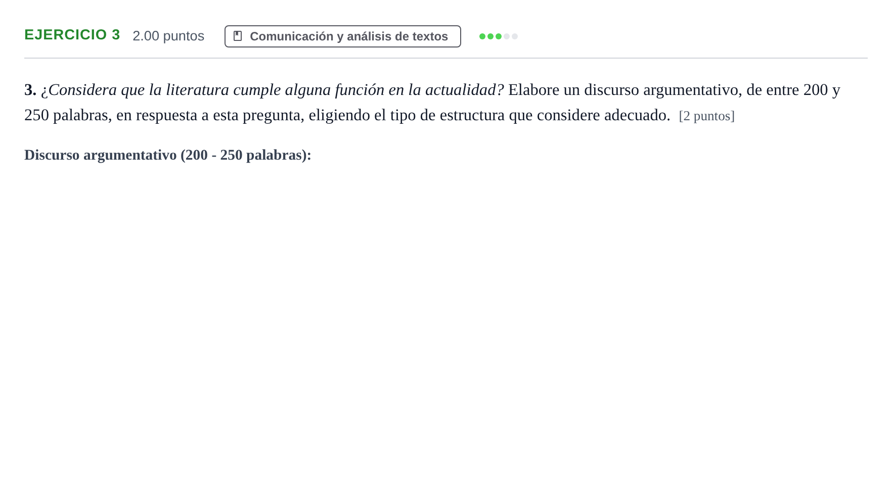 Enunciado: Problema 3 · Lengua Castellana y Literatura II PAU Andalucía Extraordinaria Titular 2025