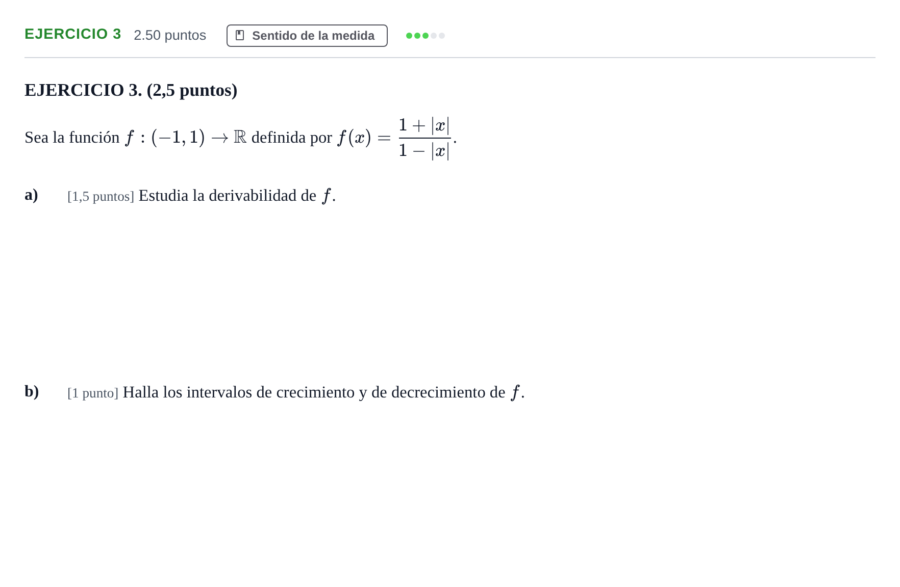 Enunciado: EJERCICIO 3 · Matemáticas II PAU Andalucía Extraordinaria Suplente 1 2025