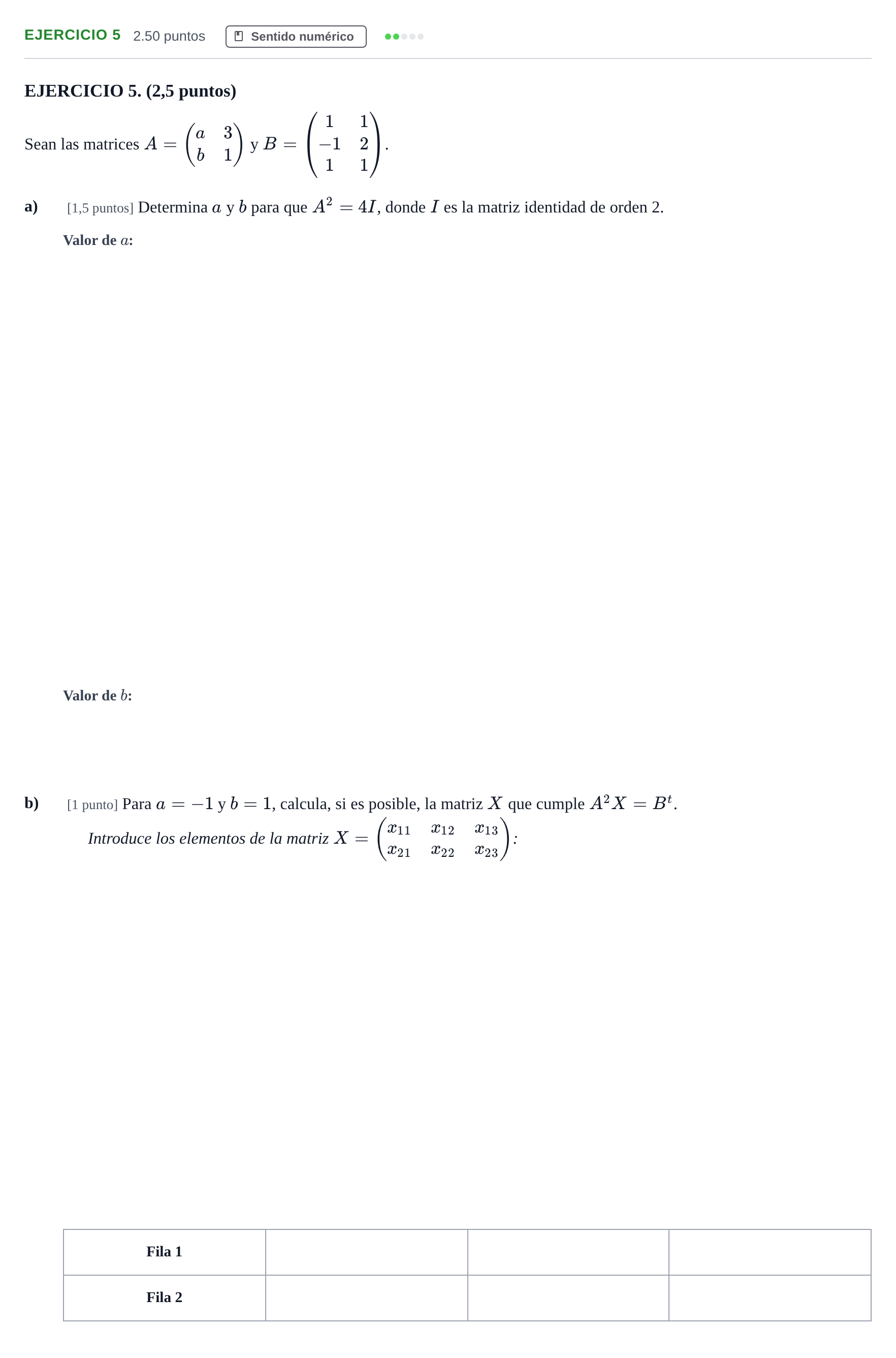 Enunciado: EJERCICIO 5 · Matemáticas II PAU Andalucía Extraordinaria Suplente 1 2025