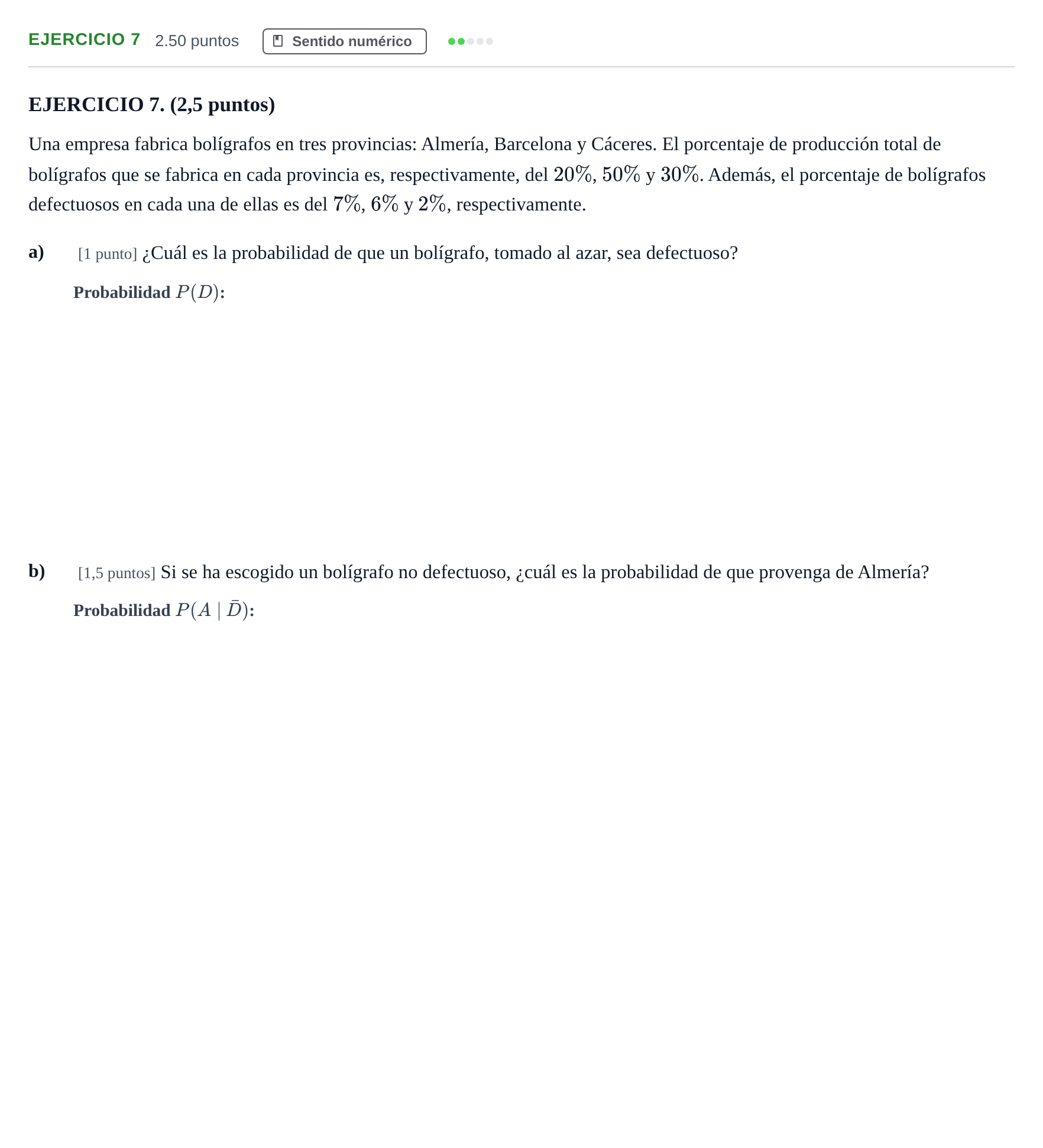 Enunciado: EJERCICIO 7 · Matemáticas II PAU Andalucía Extraordinaria Suplente 2 2025