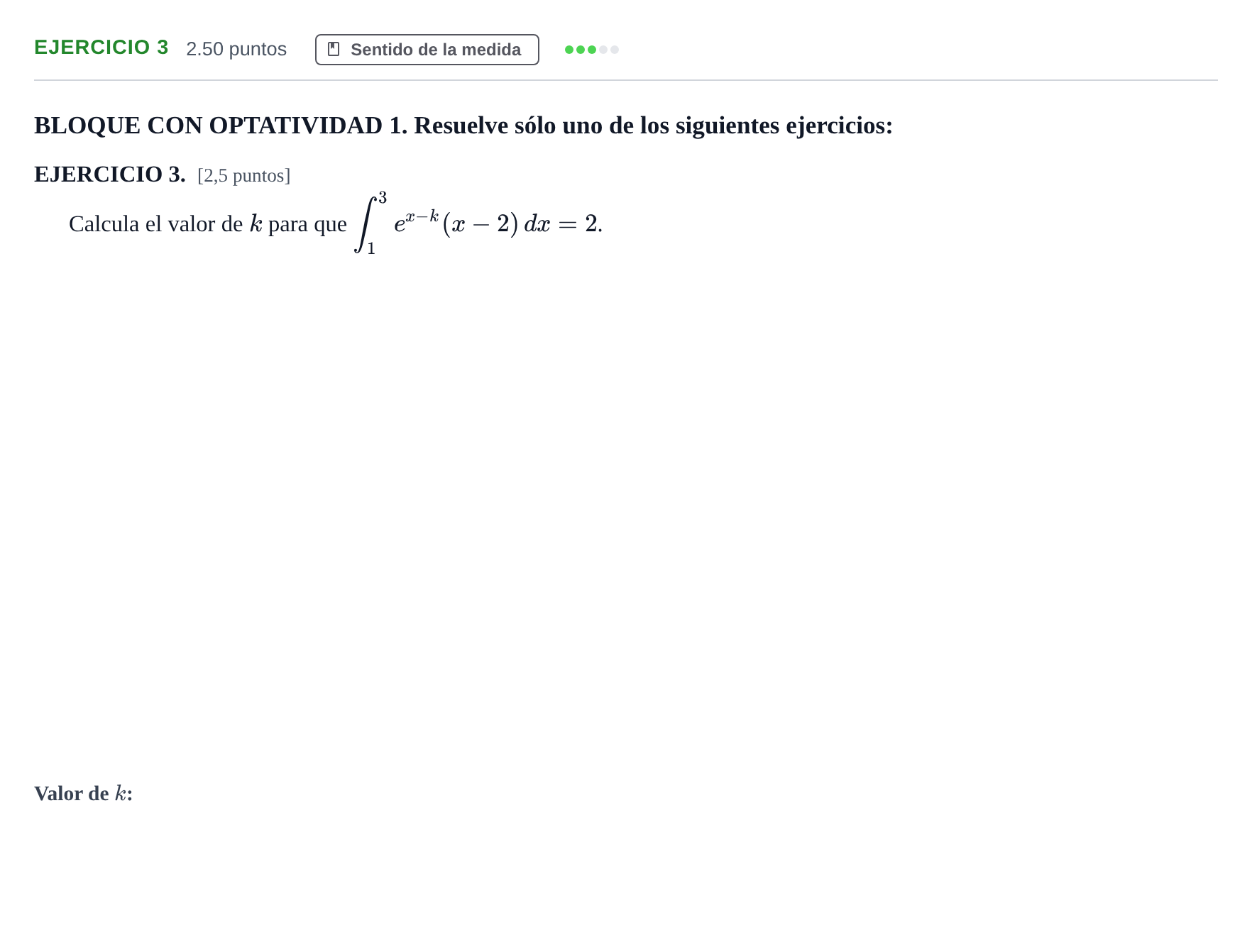 Enunciado: Ejercicio 3 · Matemáticas II PAU Andalucía Extraordinaria Titular 2025