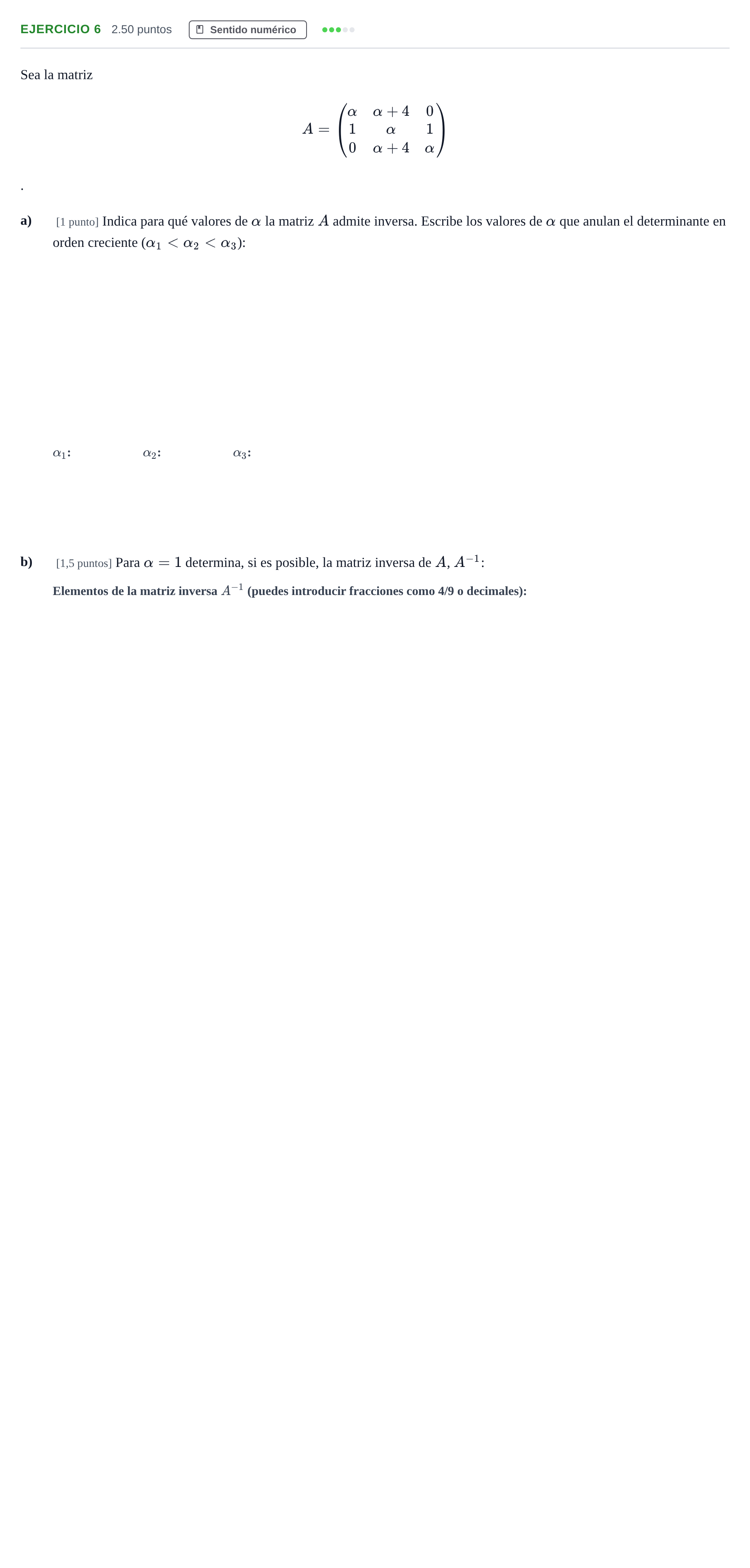Enunciado: EJERCICIO 6 · Matemáticas II PAU Andalucía Ordinaria Suplente 1 2025