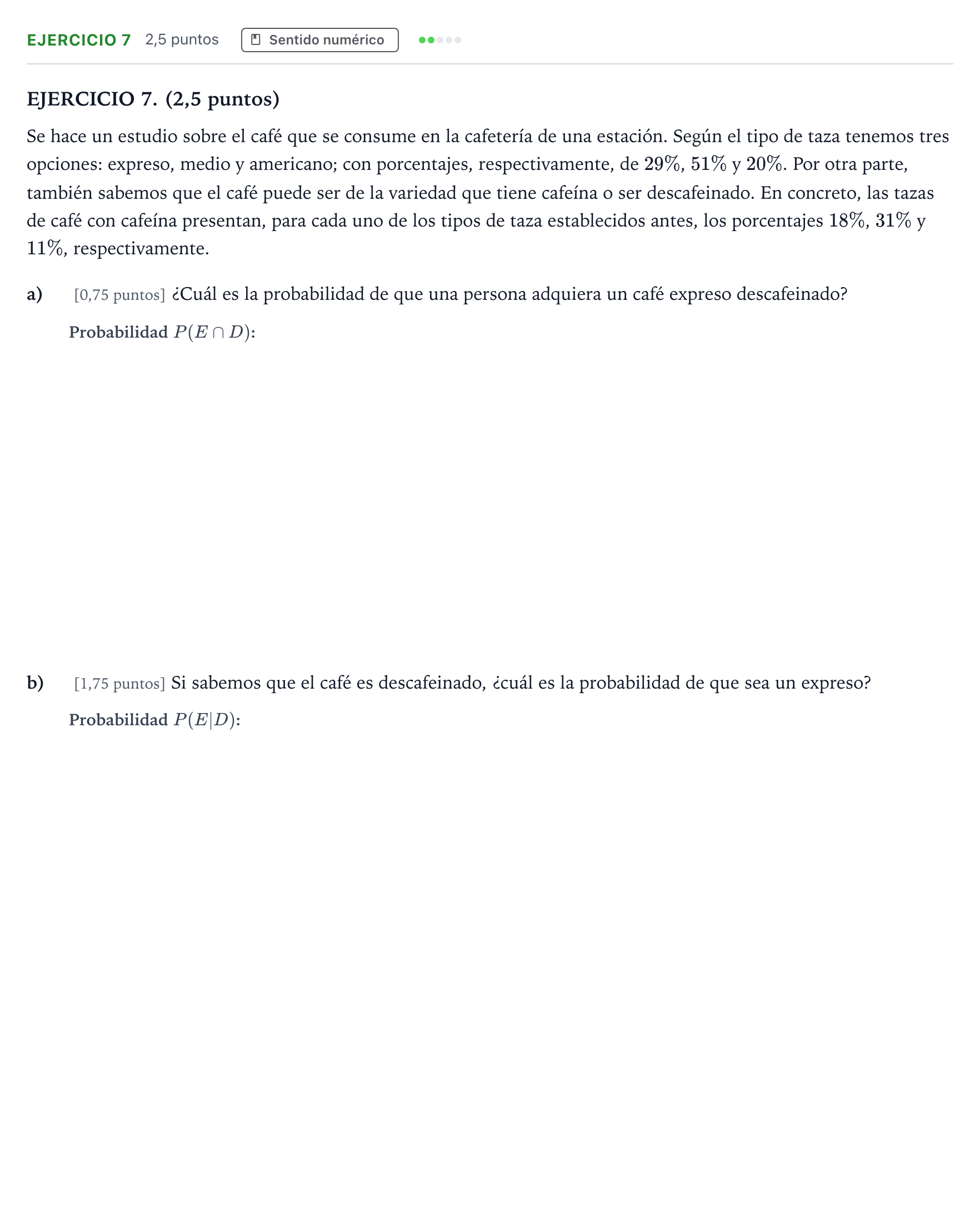 Enunciado: Ejercicio 7 · Matemáticas II PAU Andalucía Ordinaria Suplente 2 2025
