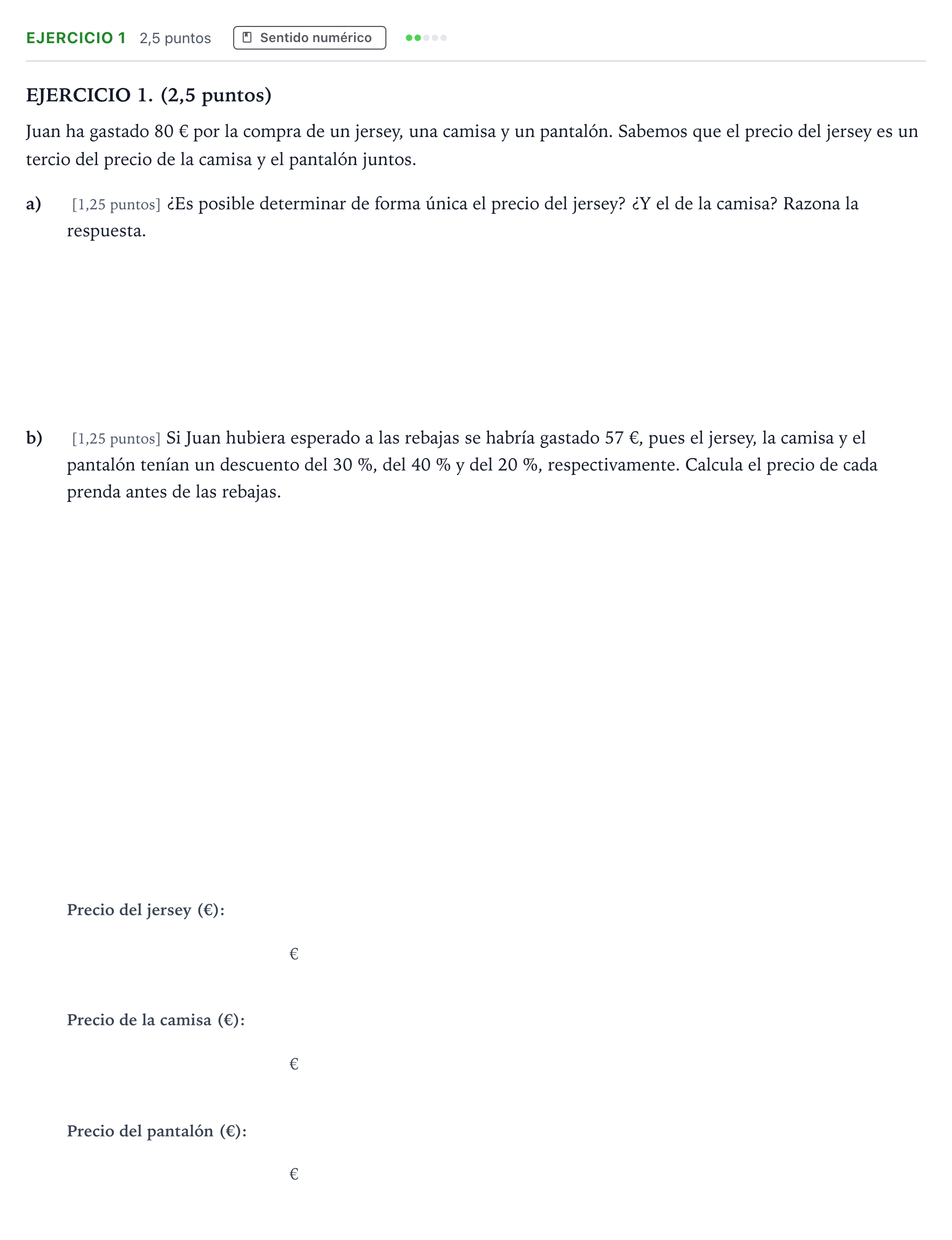 Enunciado: Ejercicio 1 · Matemáticas II PAU Andalucía Ordinaria Titular 2025
